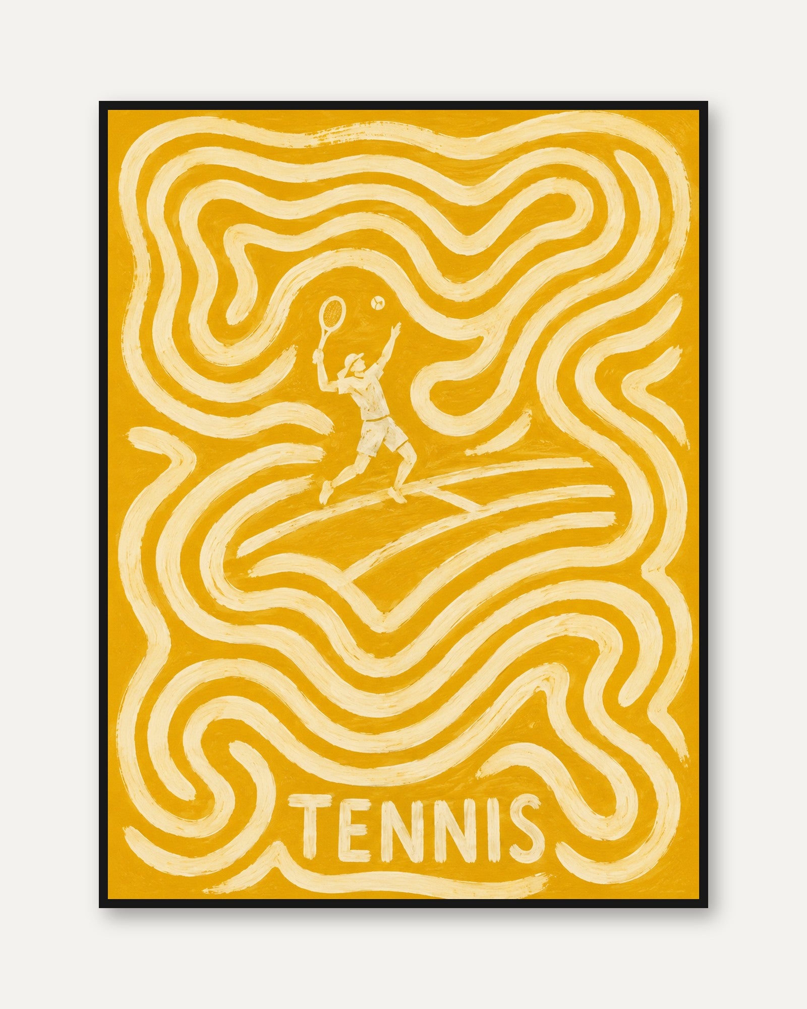 Tennis Wall Art – Retro Sports Poster - framed