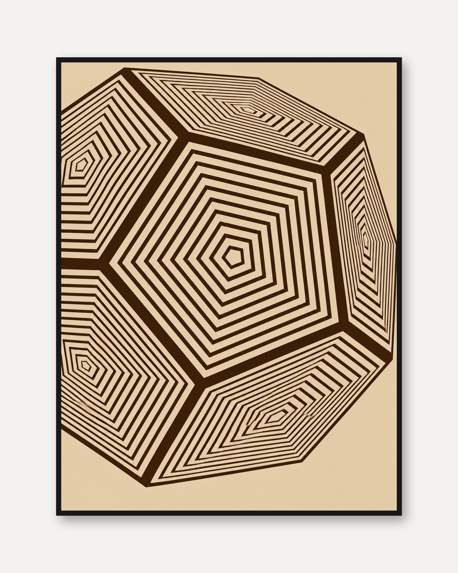 Geometric Wall Art – Op Art Print - framed