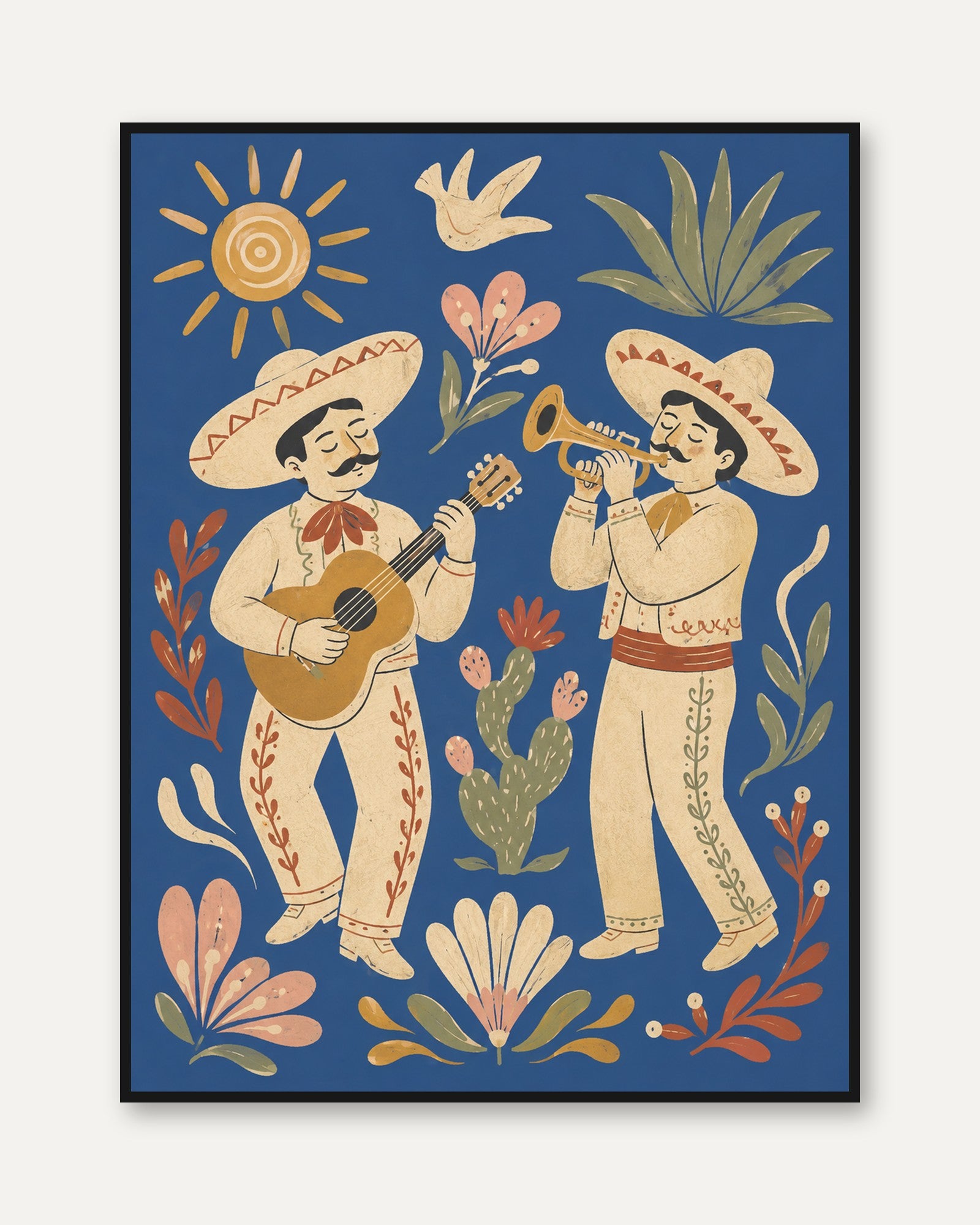 Mexican Folk Art Print - framed