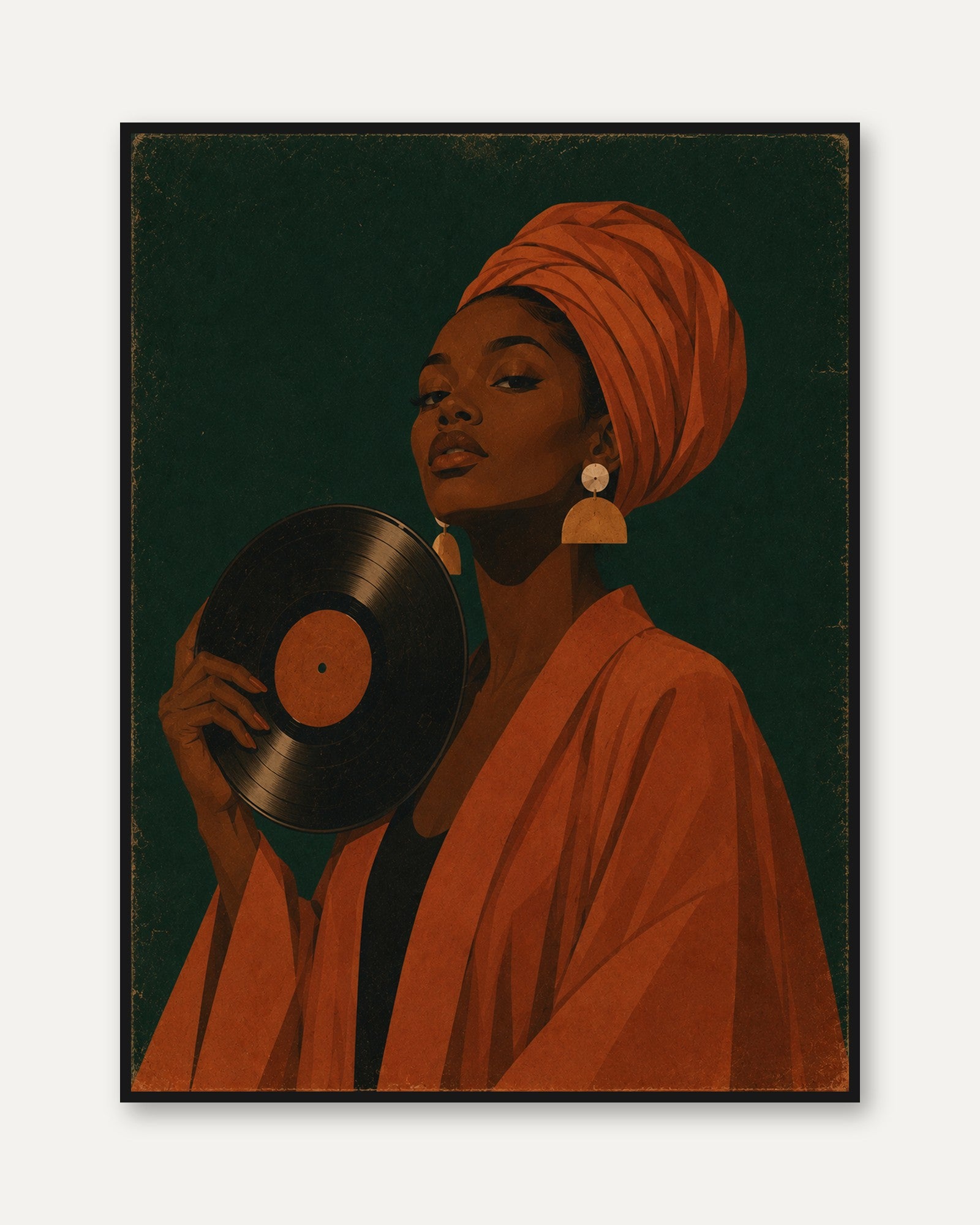 Vinyl Record Wall Art – Music Lover Print - framed
