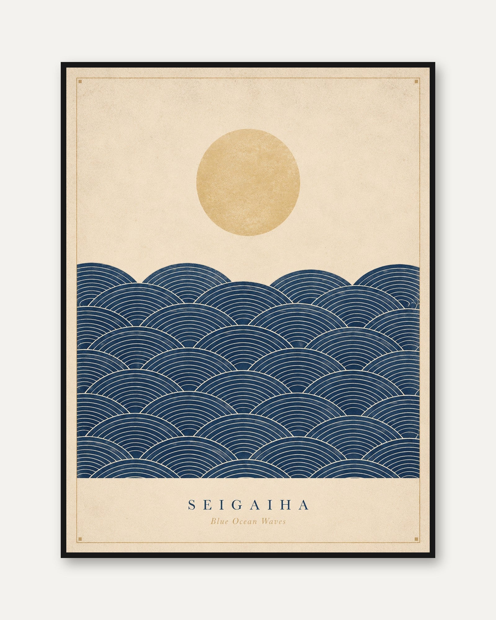 Japanese Wave Art Print - framed