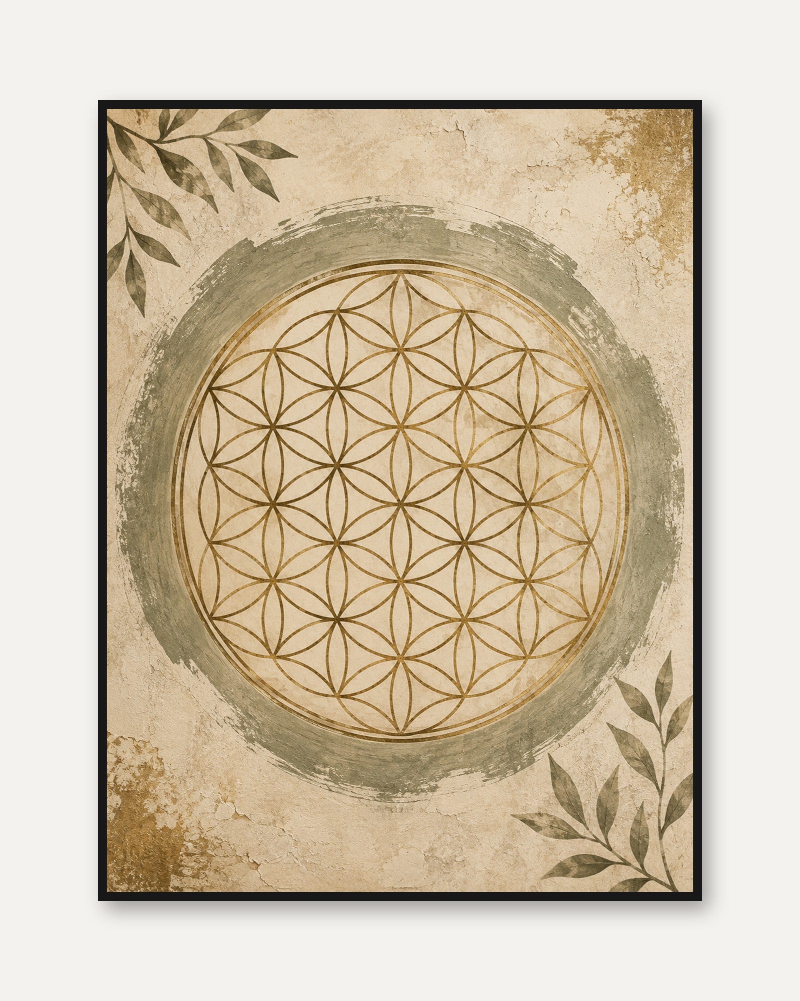 Sacred Geometry Wall Art – Flower of Life Print - framed