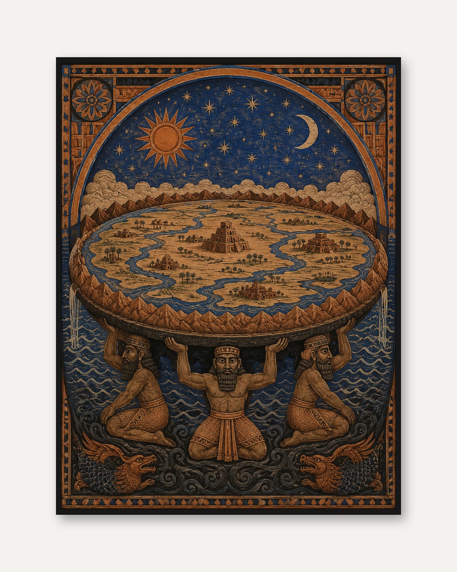 Ancient Cosmology Art Print - framed
