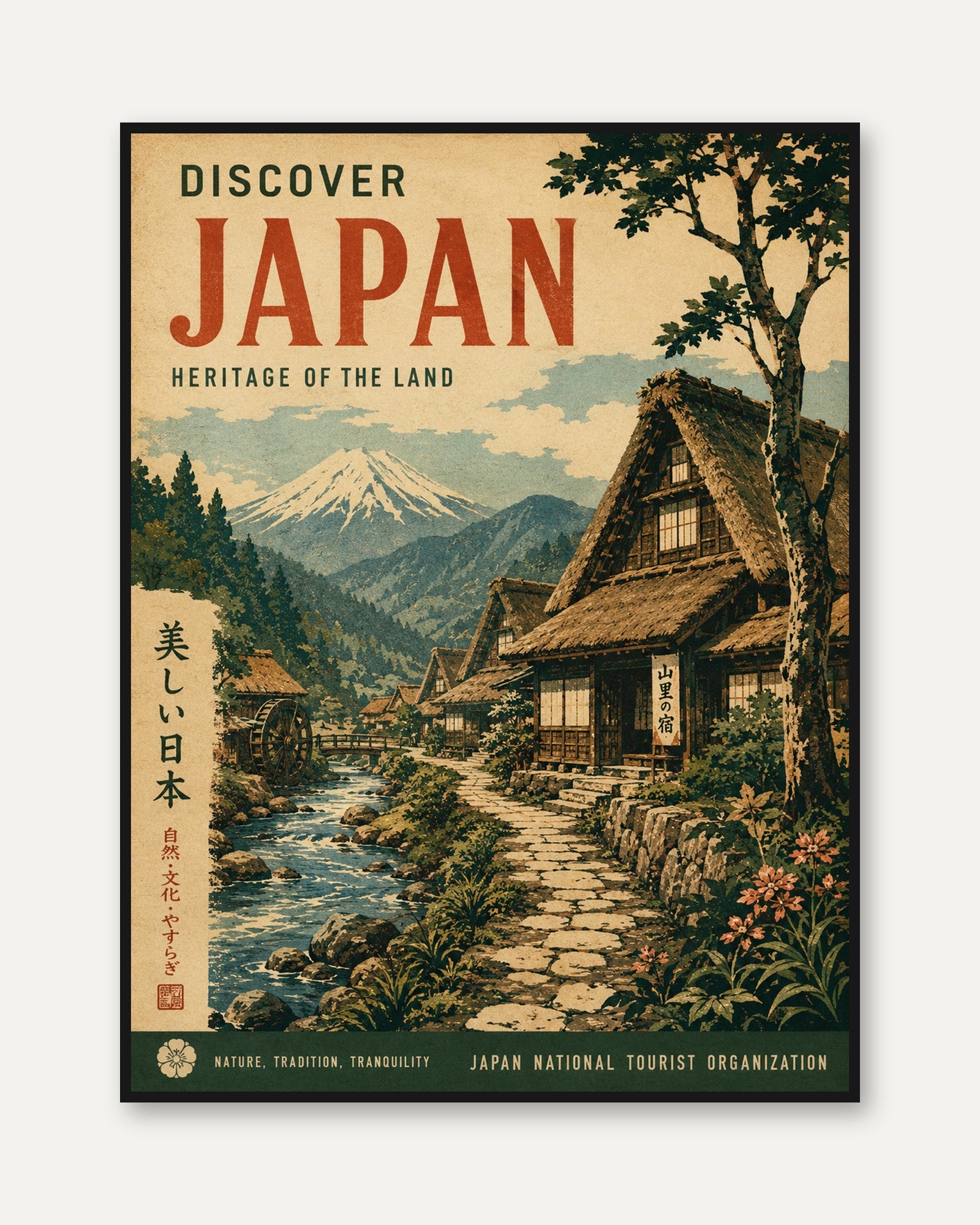 Japan Travel Poster – Vintage Japanese Wall Art - framed
