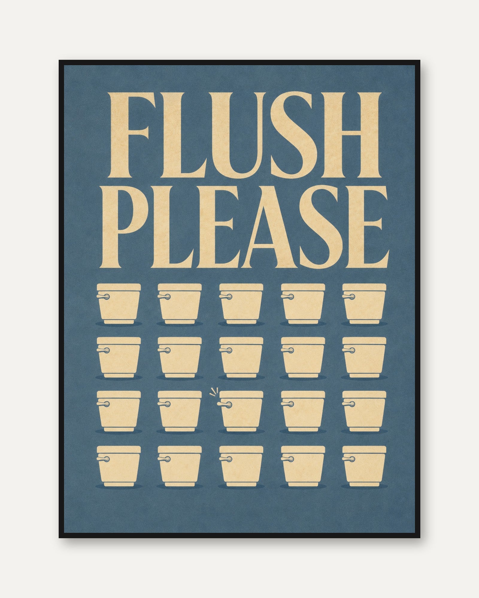 Vintage Bathroom Sign – Flush Please - framed