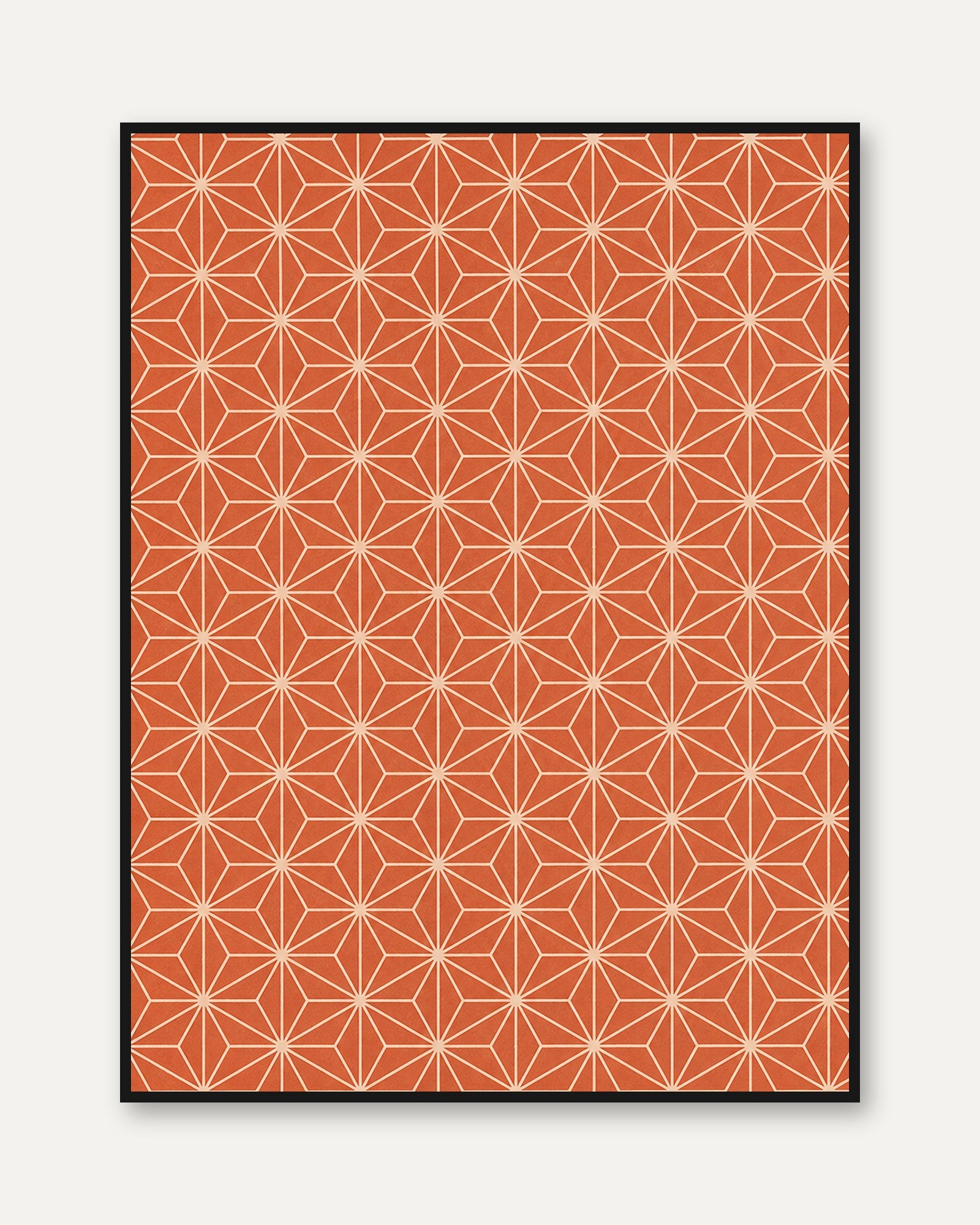 Asanoha Pattern Print: Japanese Geometric Design - framed