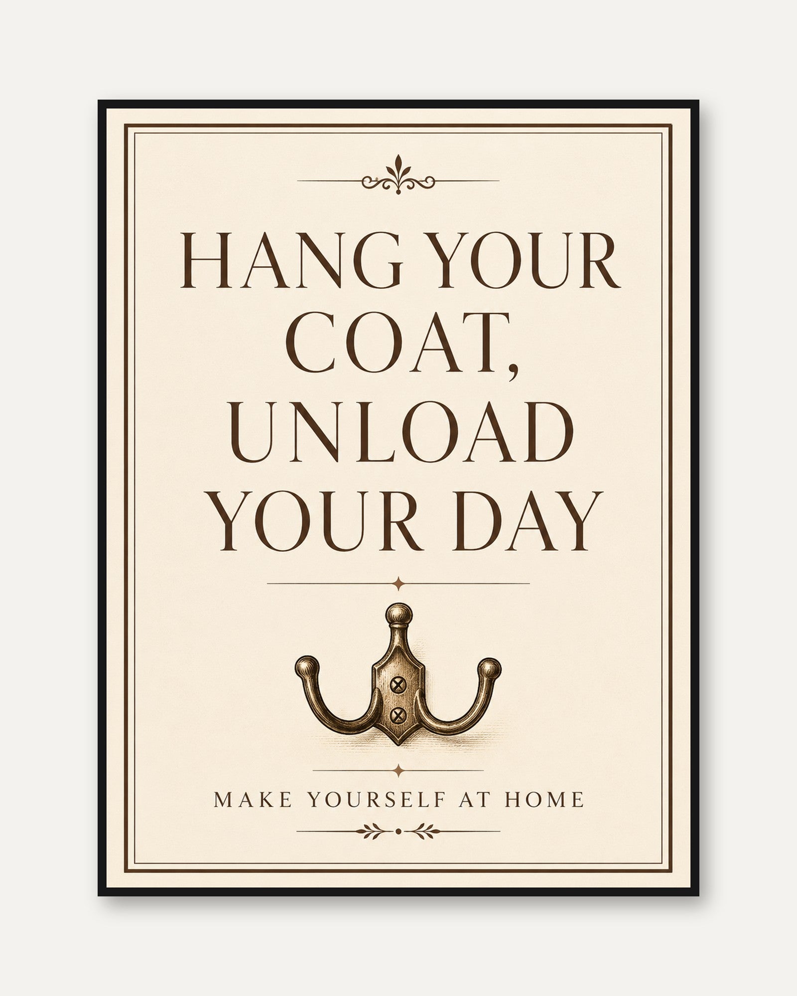 Entryway Wall Art – Hang Your Coat Print - framed