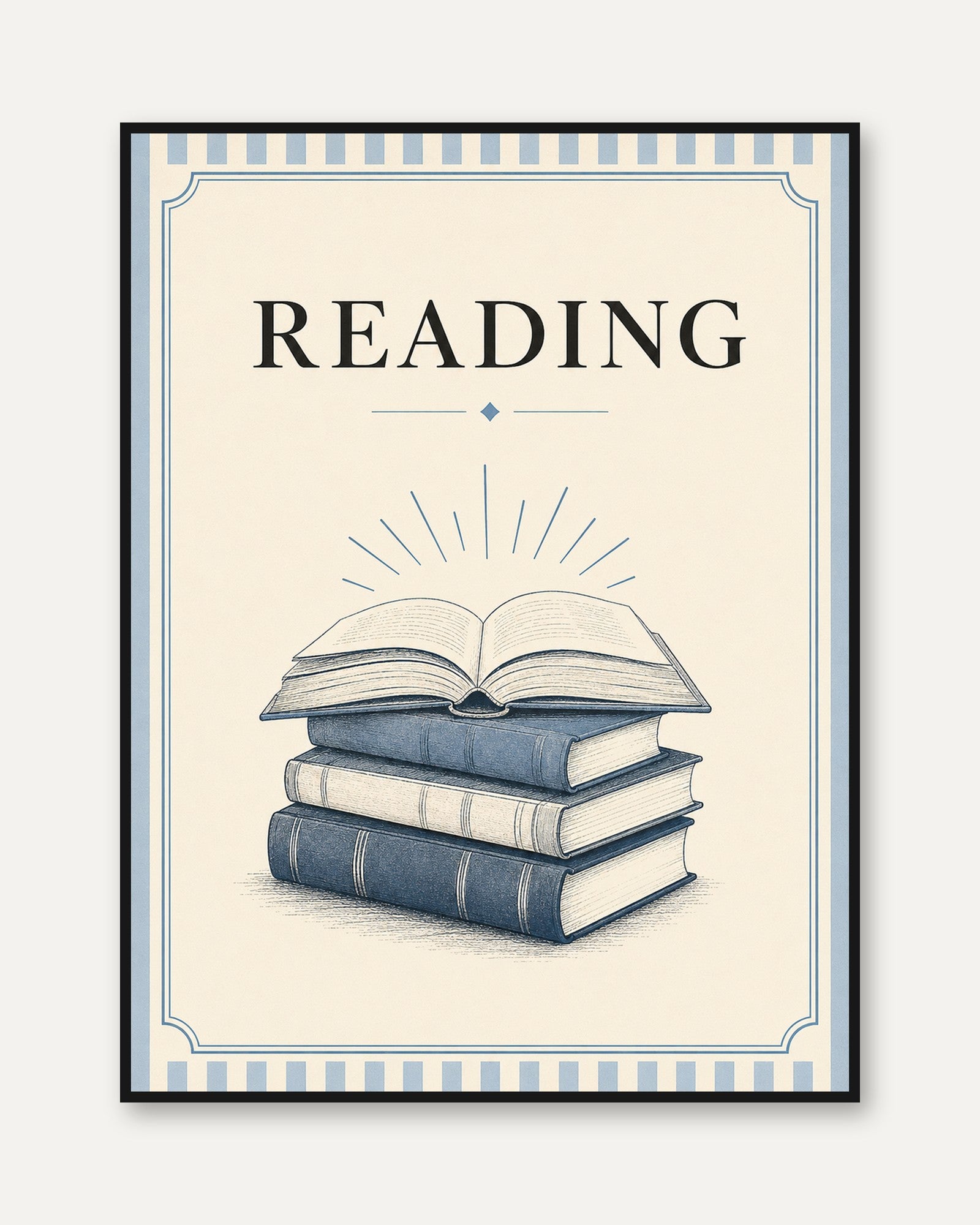 Library Wall Art – Book Lover Print - framed