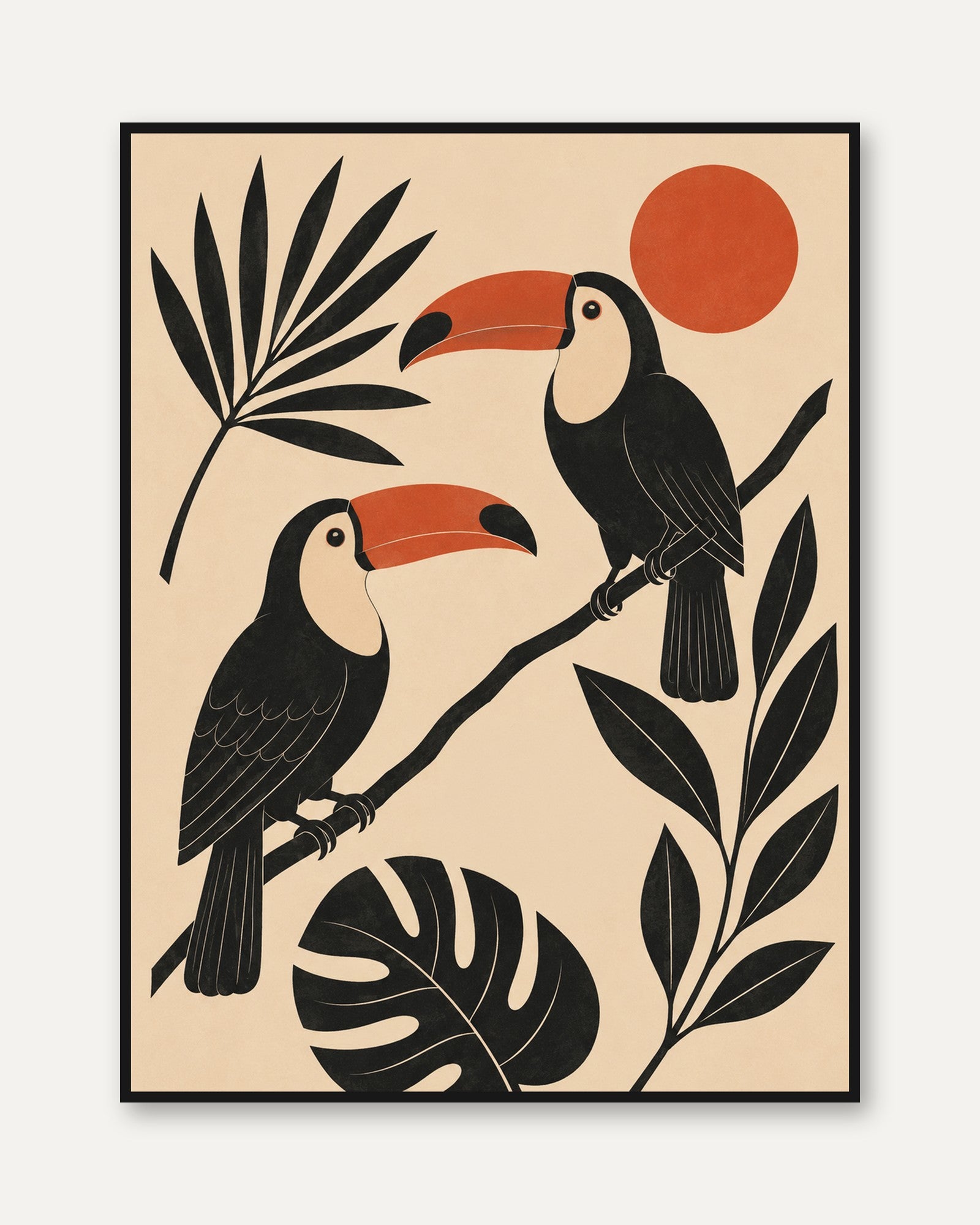 Toucan Wall Art – Tropical Bird Print - framed