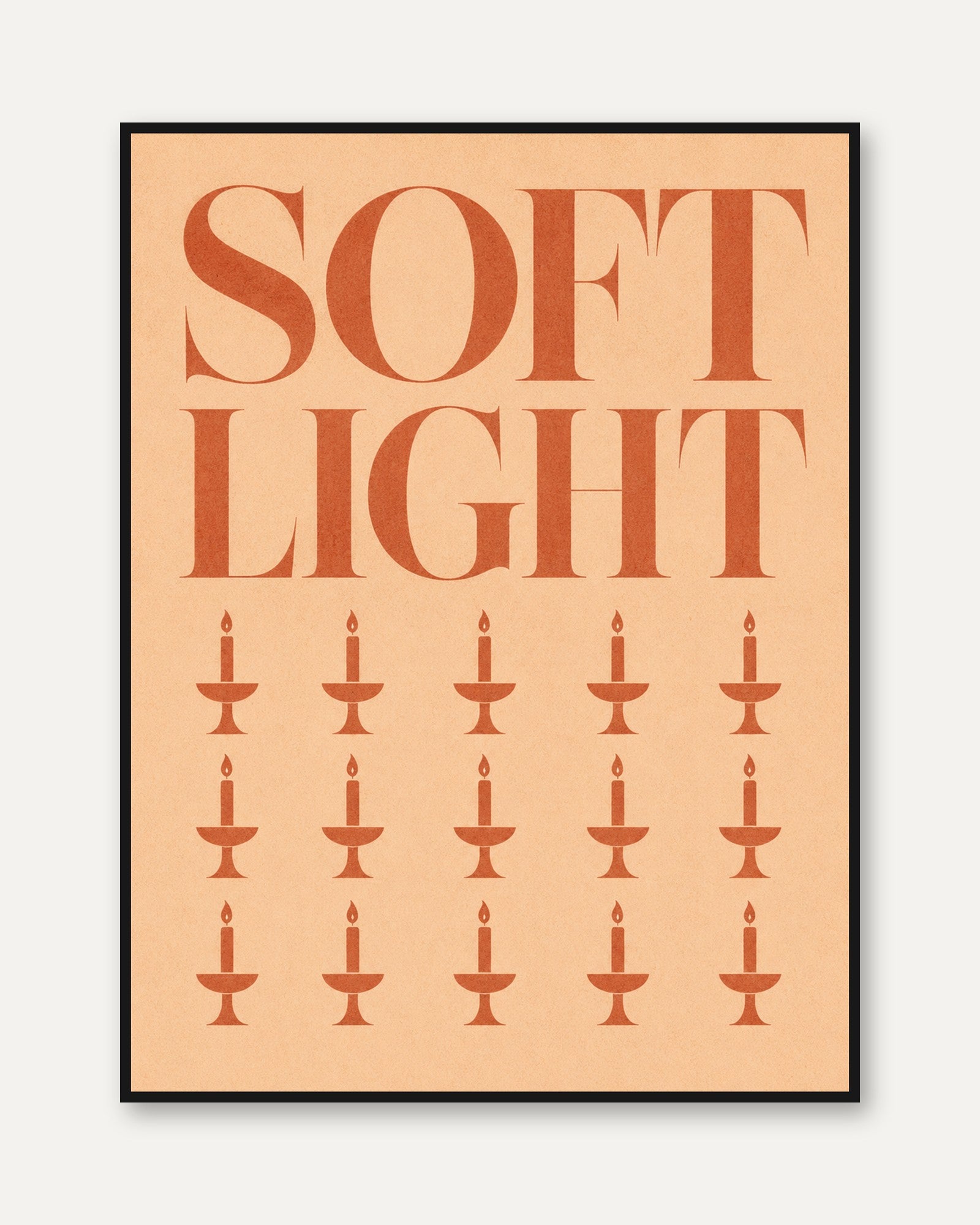 Typography Wall Art: Vintage Candlestick Design - framed