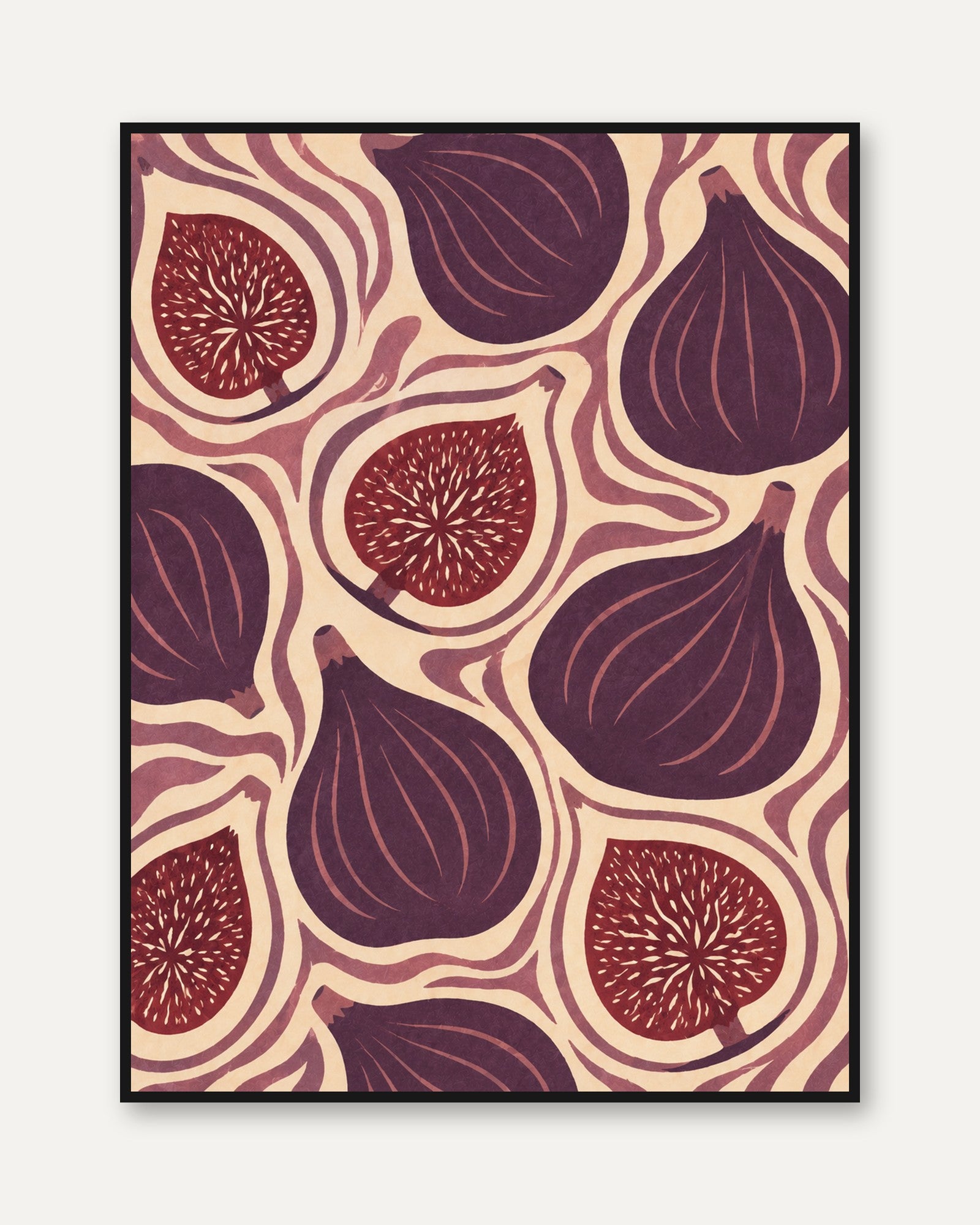Fig Kitchen Wall Art – Botanical Food Print - framed