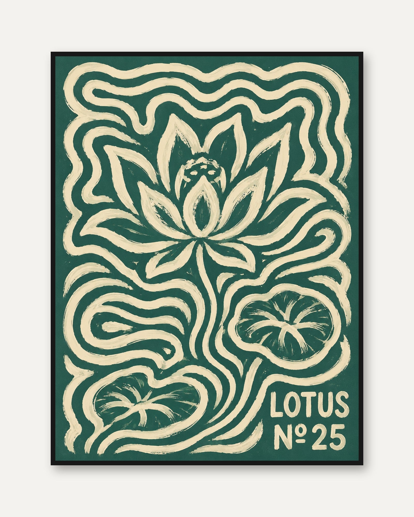 Art Nouveau Lotus Print - framed