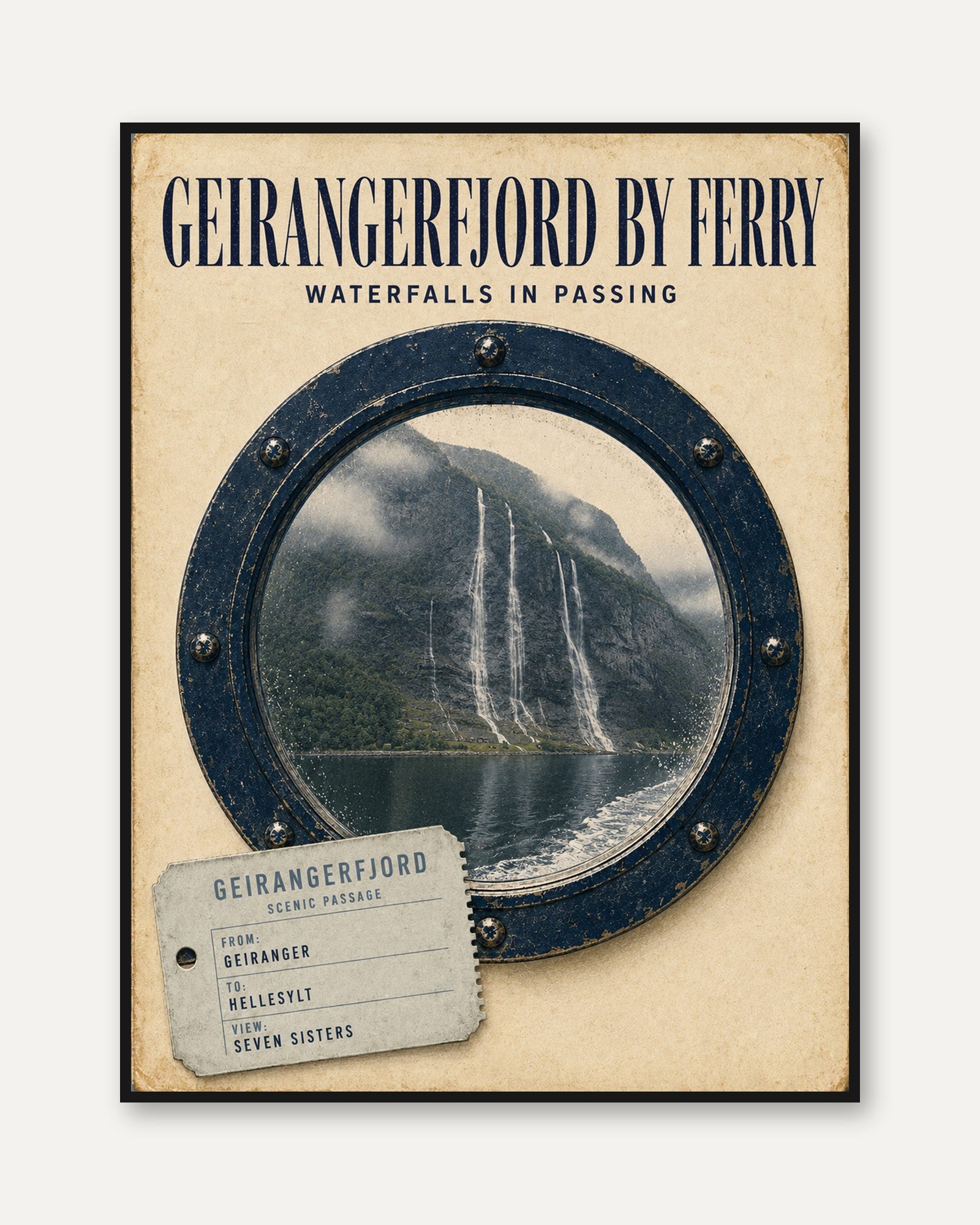 Norway Travel Poster - framed