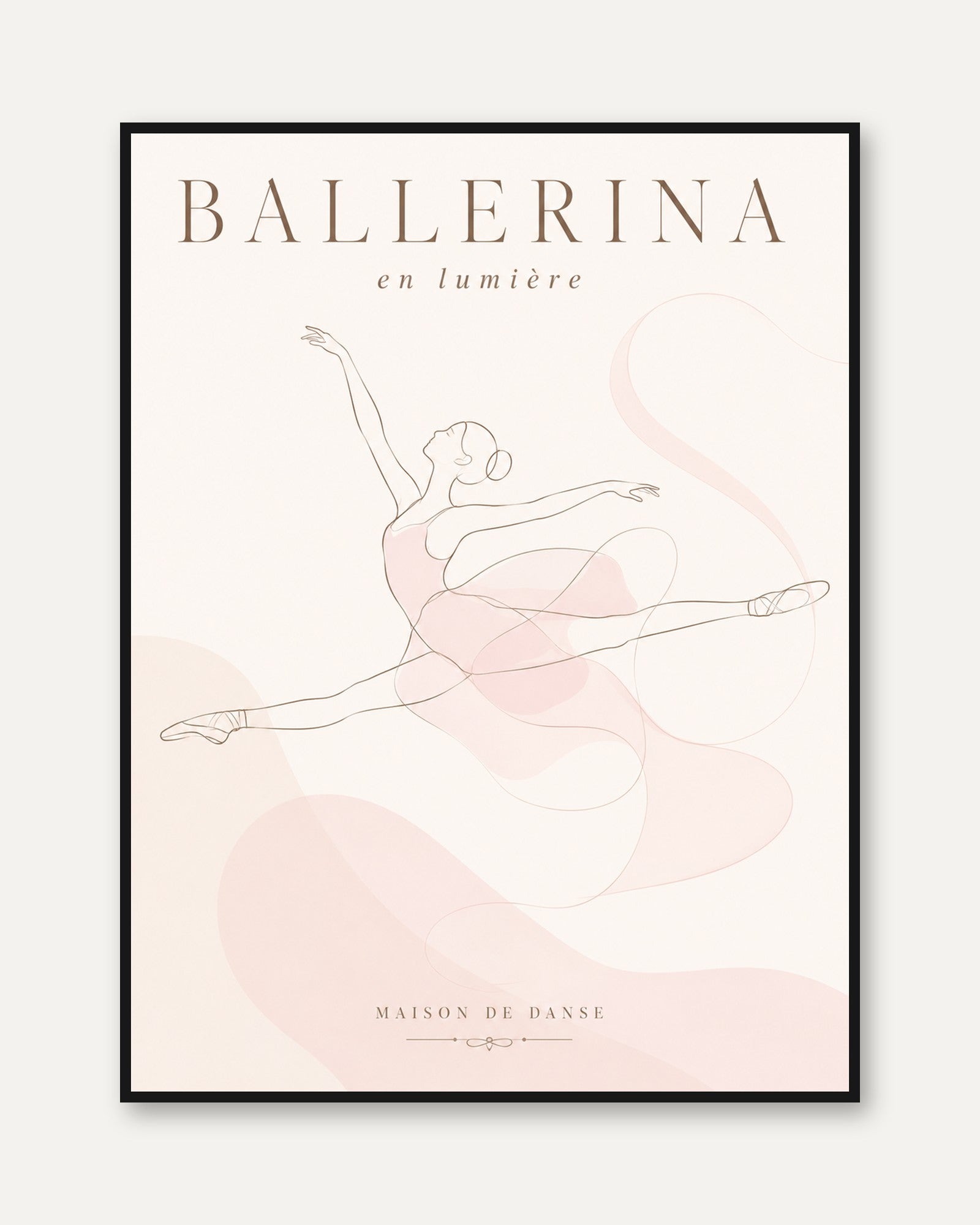 Ballerina Line Art Print - framed