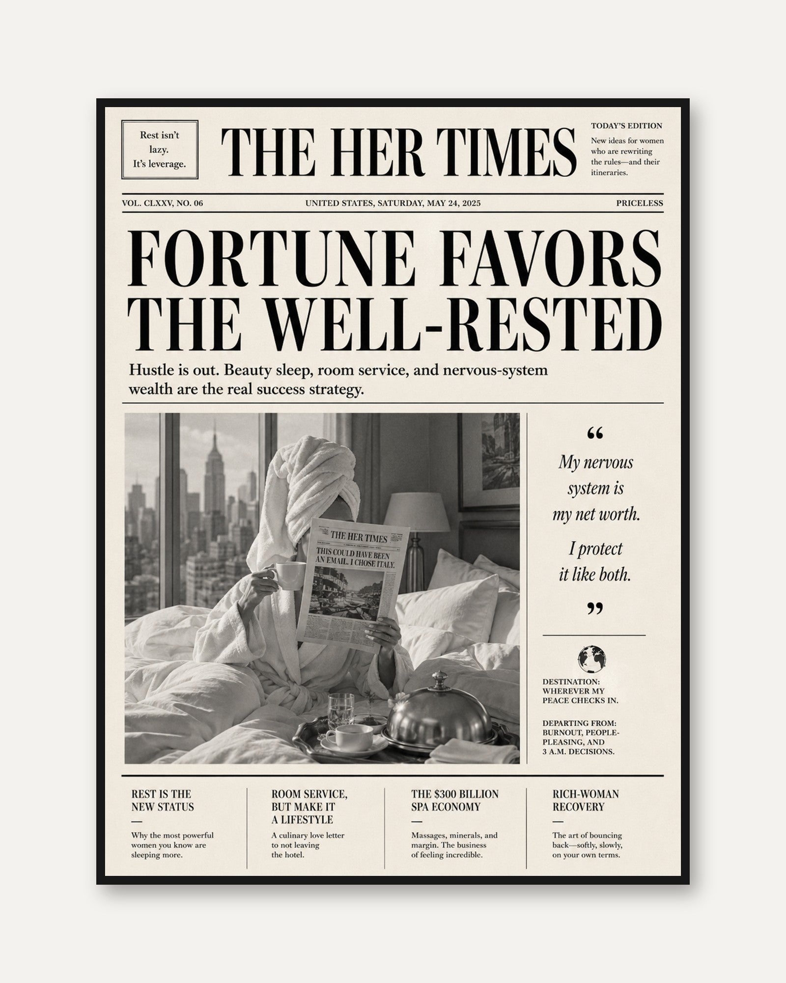 Her Times Print: Empowering Feminist Wall Art (Matte Paper) - framed