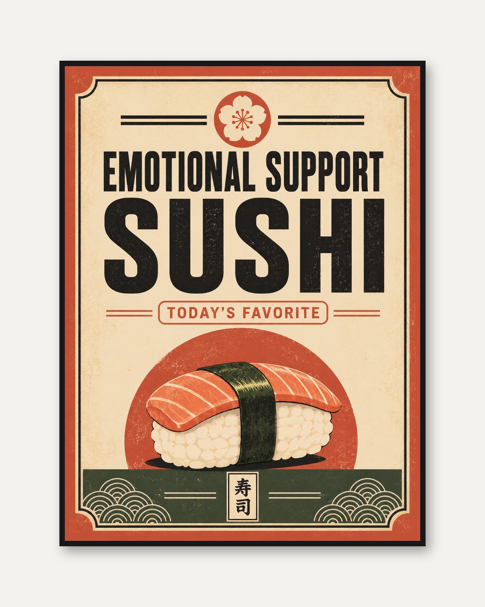 Sushi Wall Art – Funny Kitchen Decor - framed