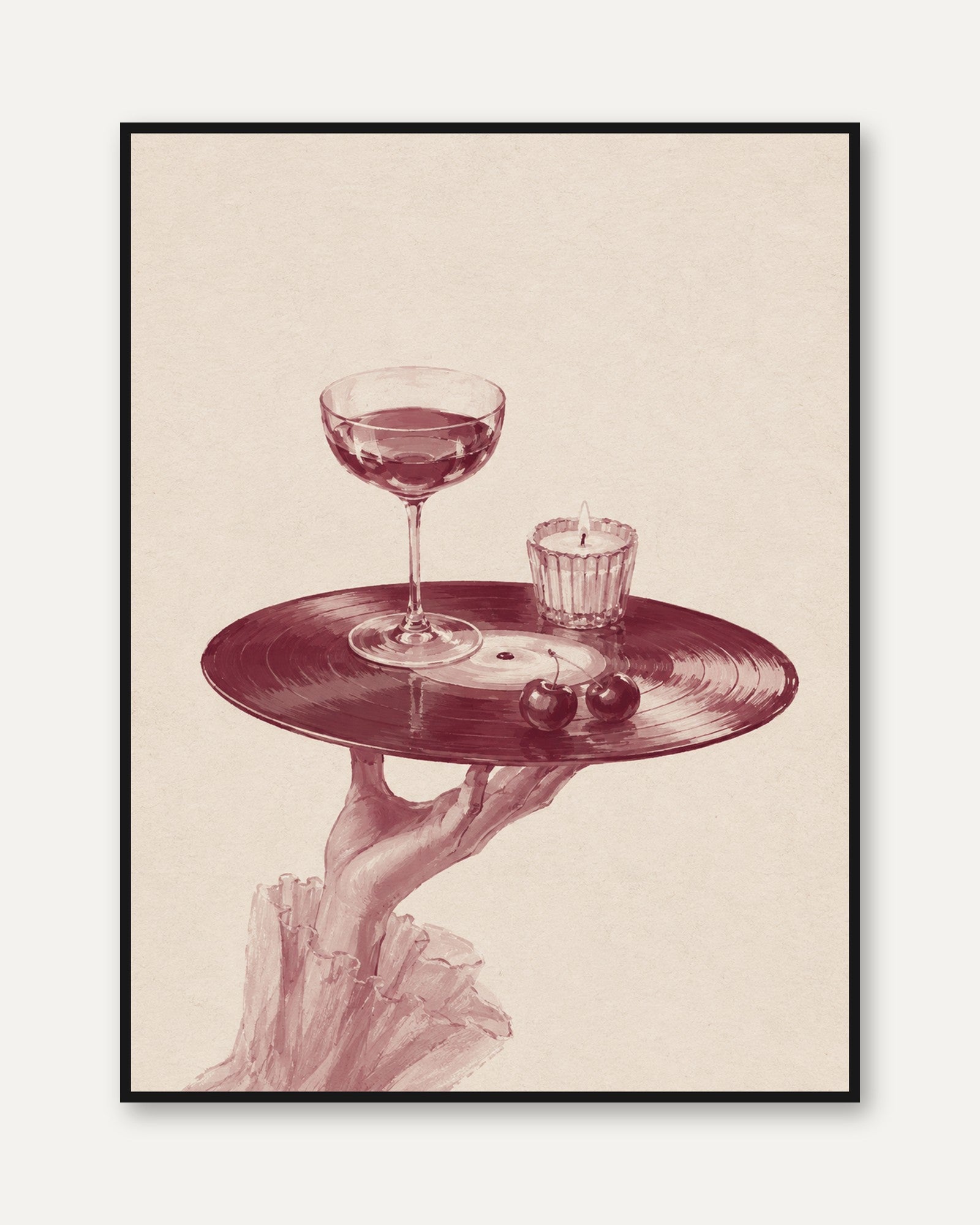 Cocktail Wall Art – Vintage Bar Print - framed