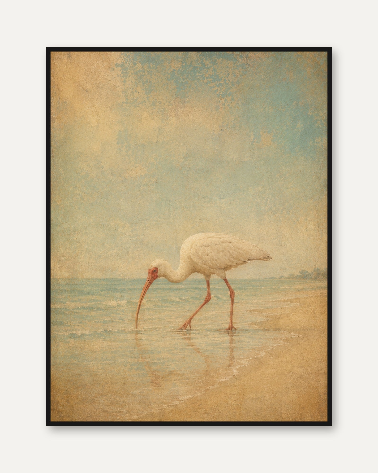 Coastal Bird Wall Art – Beach Print - framed