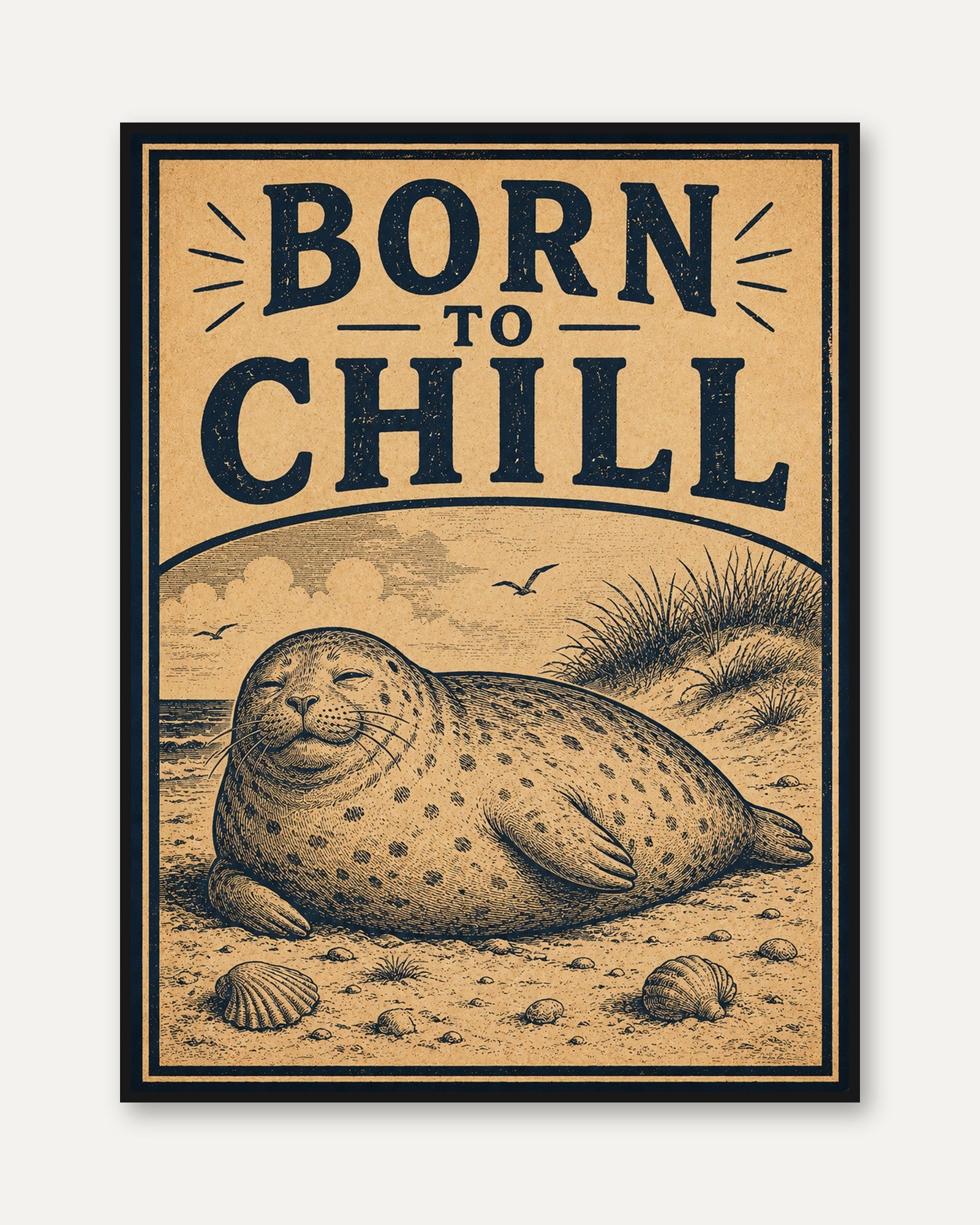 Coastal Seal Art Print - framed
