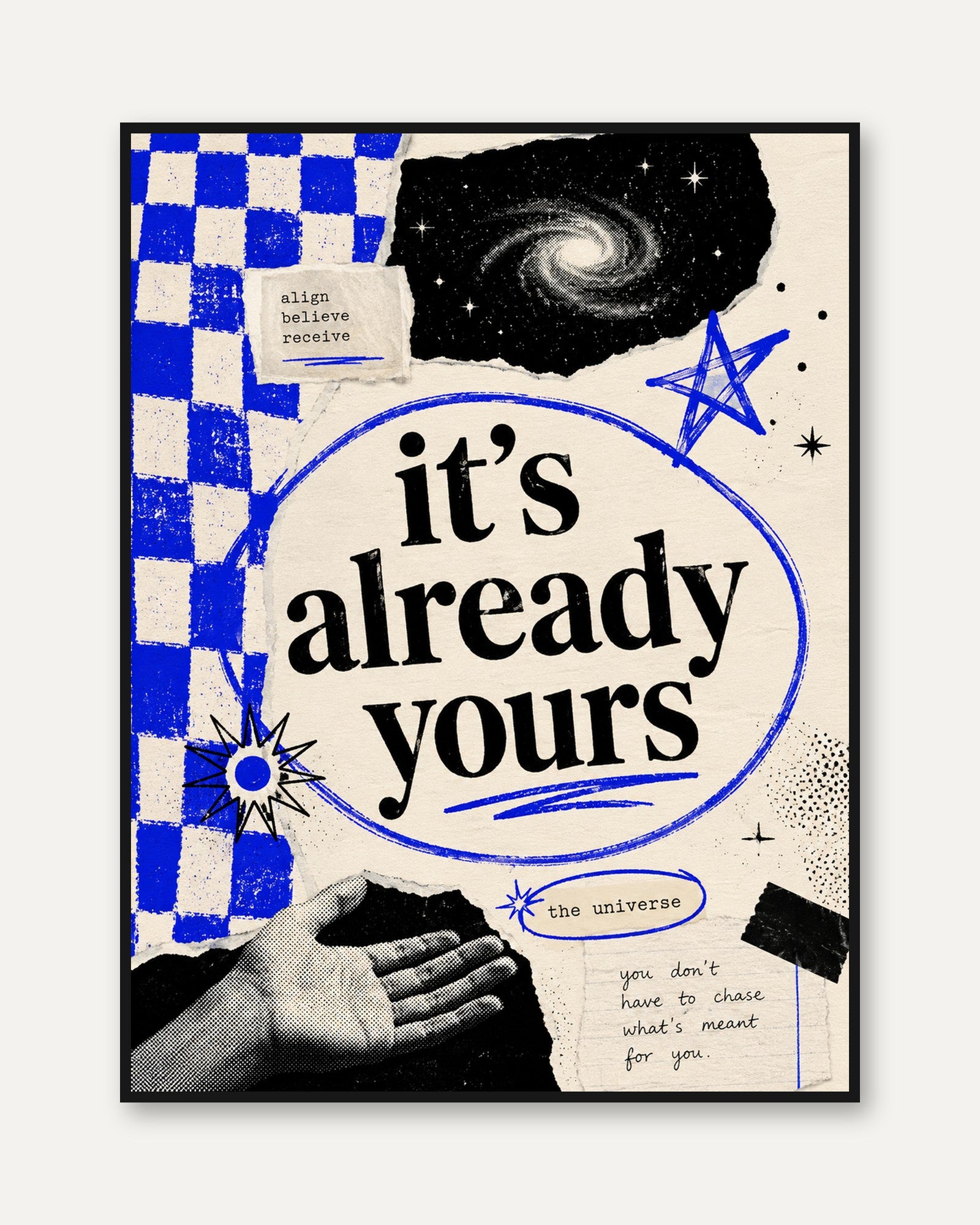Manifestation Quote Print — It's Already Yours Typography - framed