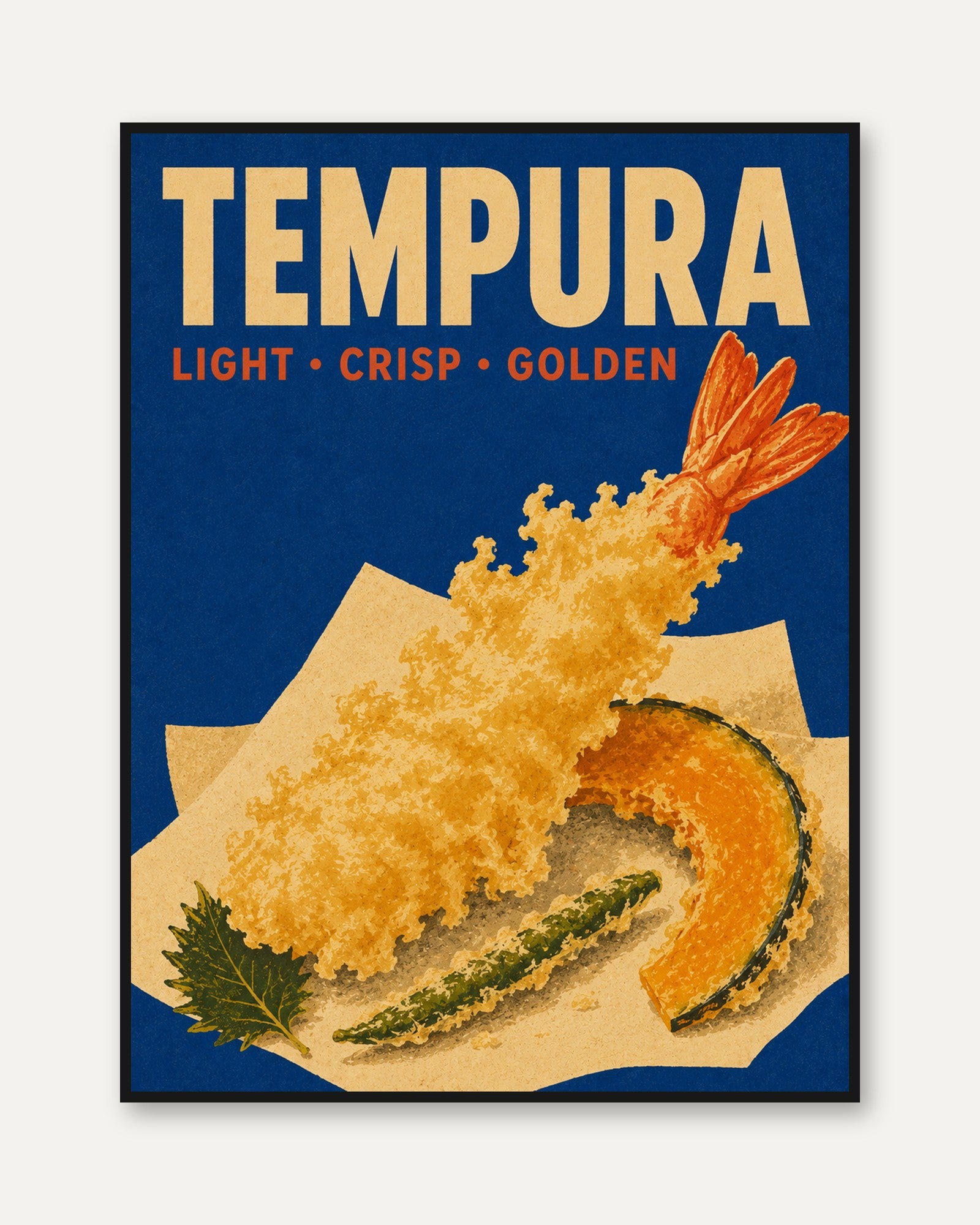 Tempura Kitchen Wall Art – Japanese Food Print - framed