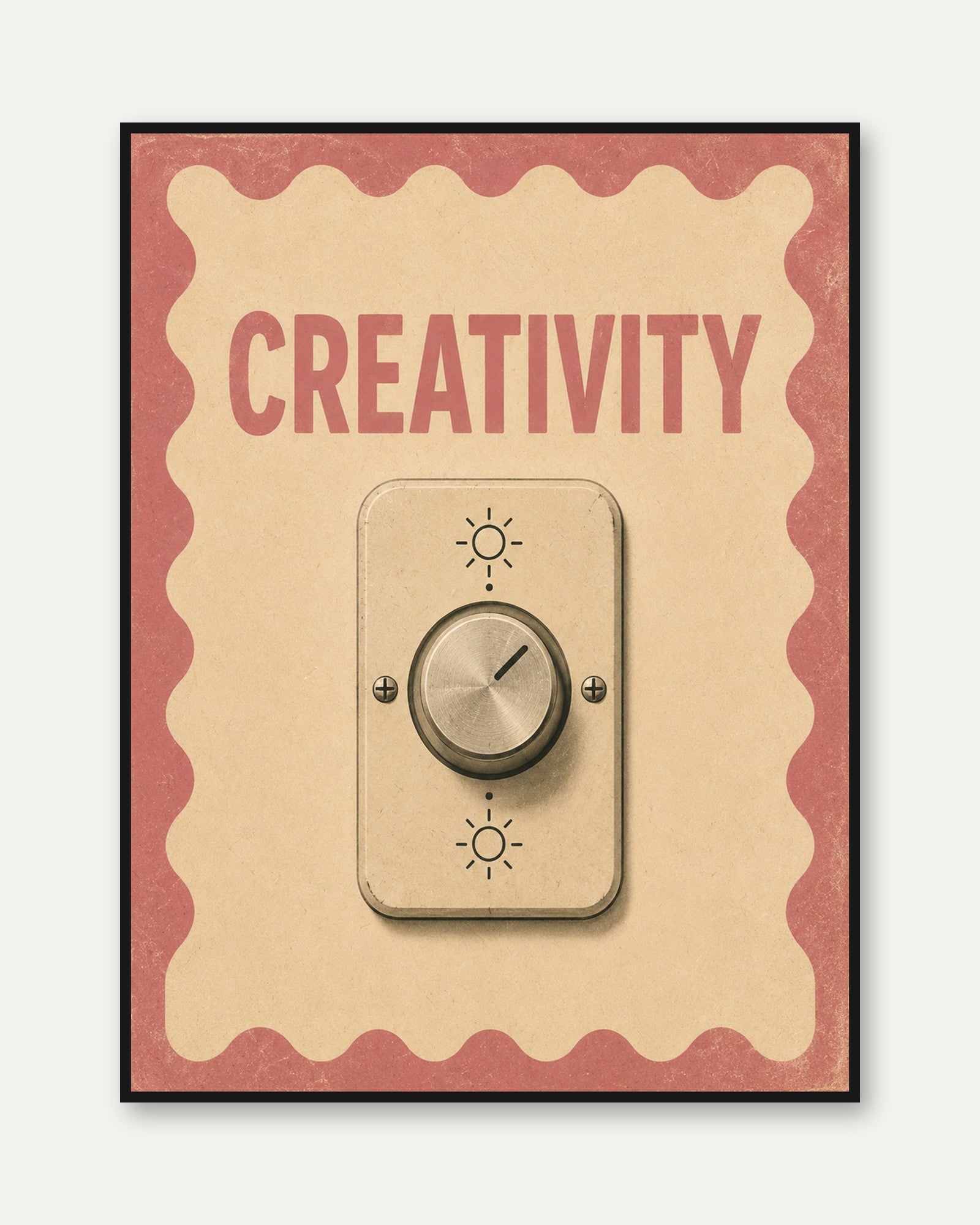 Creativity Dial Poster: Retro Motivational Wall Art - framed