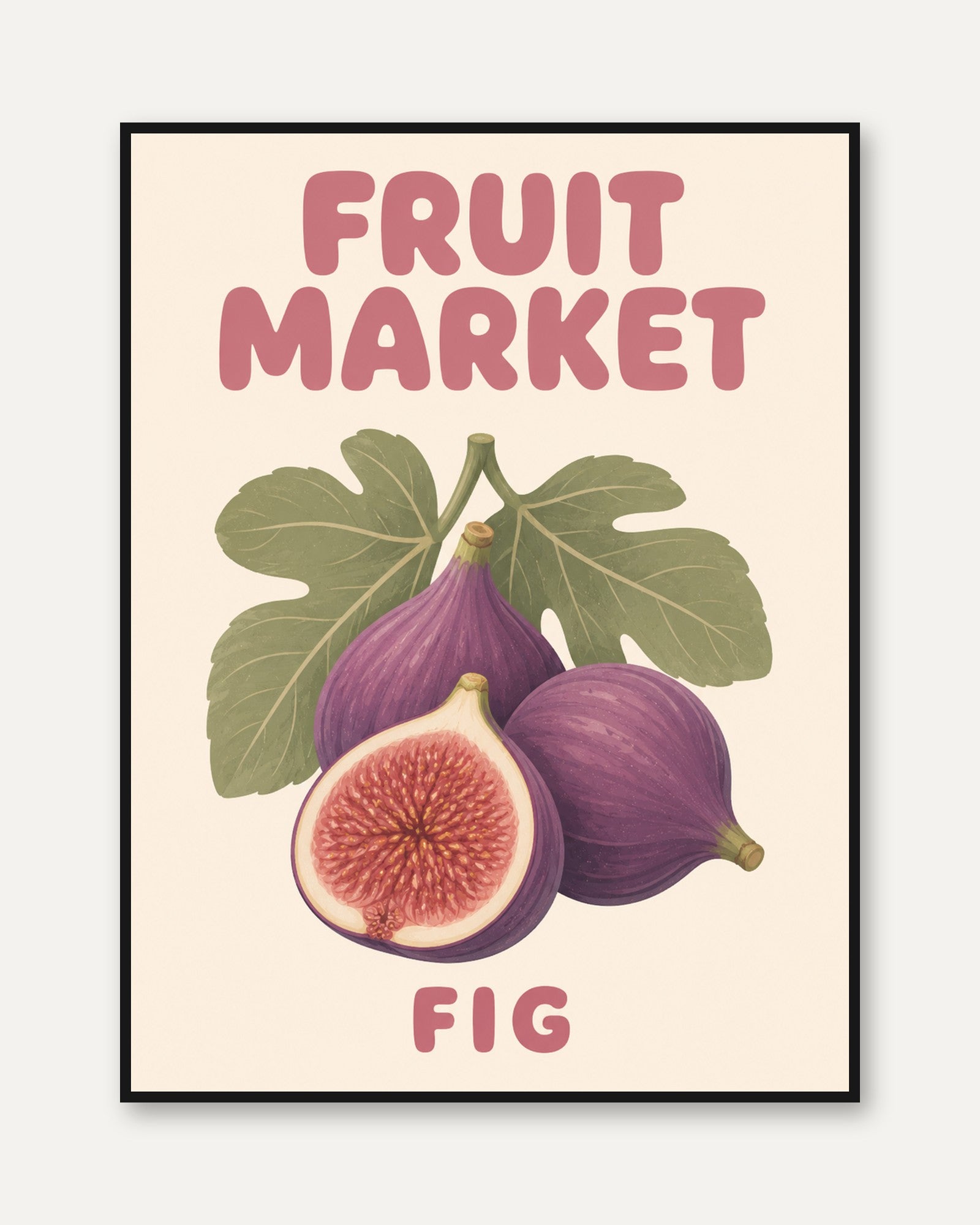 Fruit Market Poster – Fig Kitchen Wall Art - framed