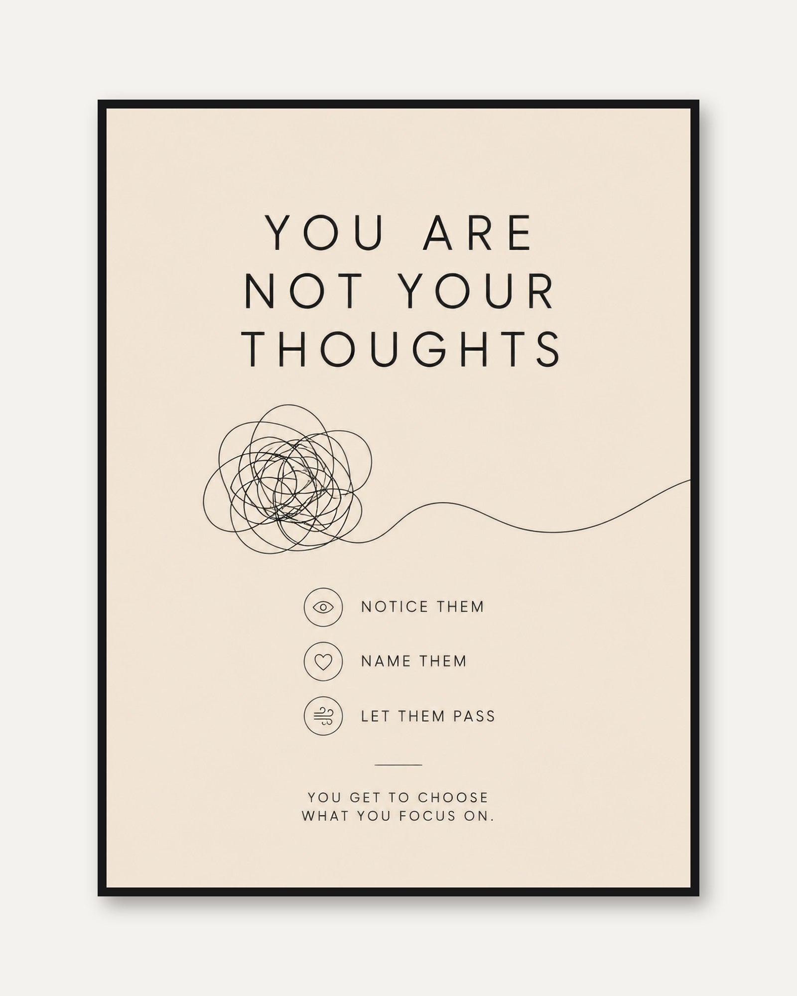 Mindfulness Typography Print - framed