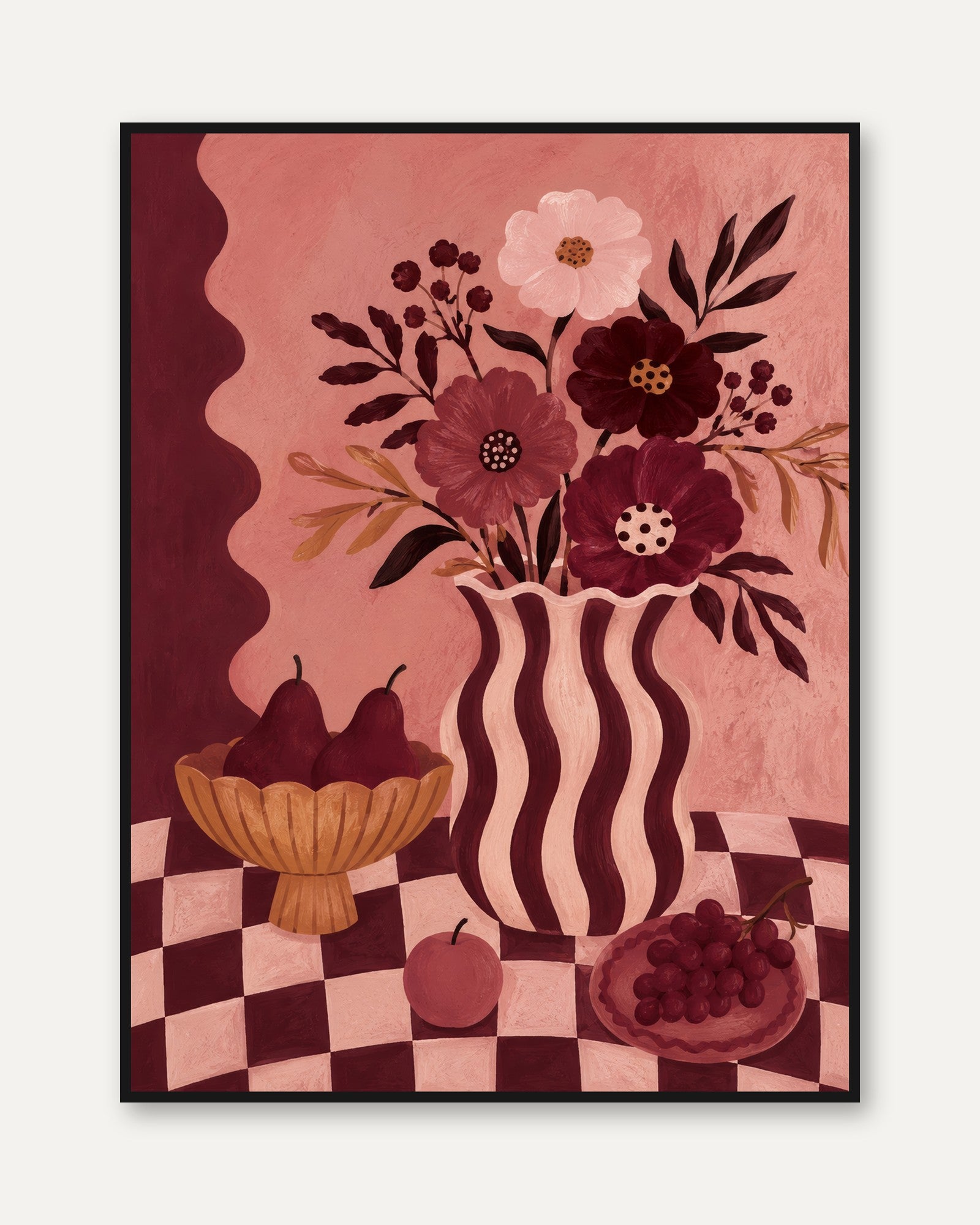 Still Life Floral Print – Vintage Vase Wall Art - framed