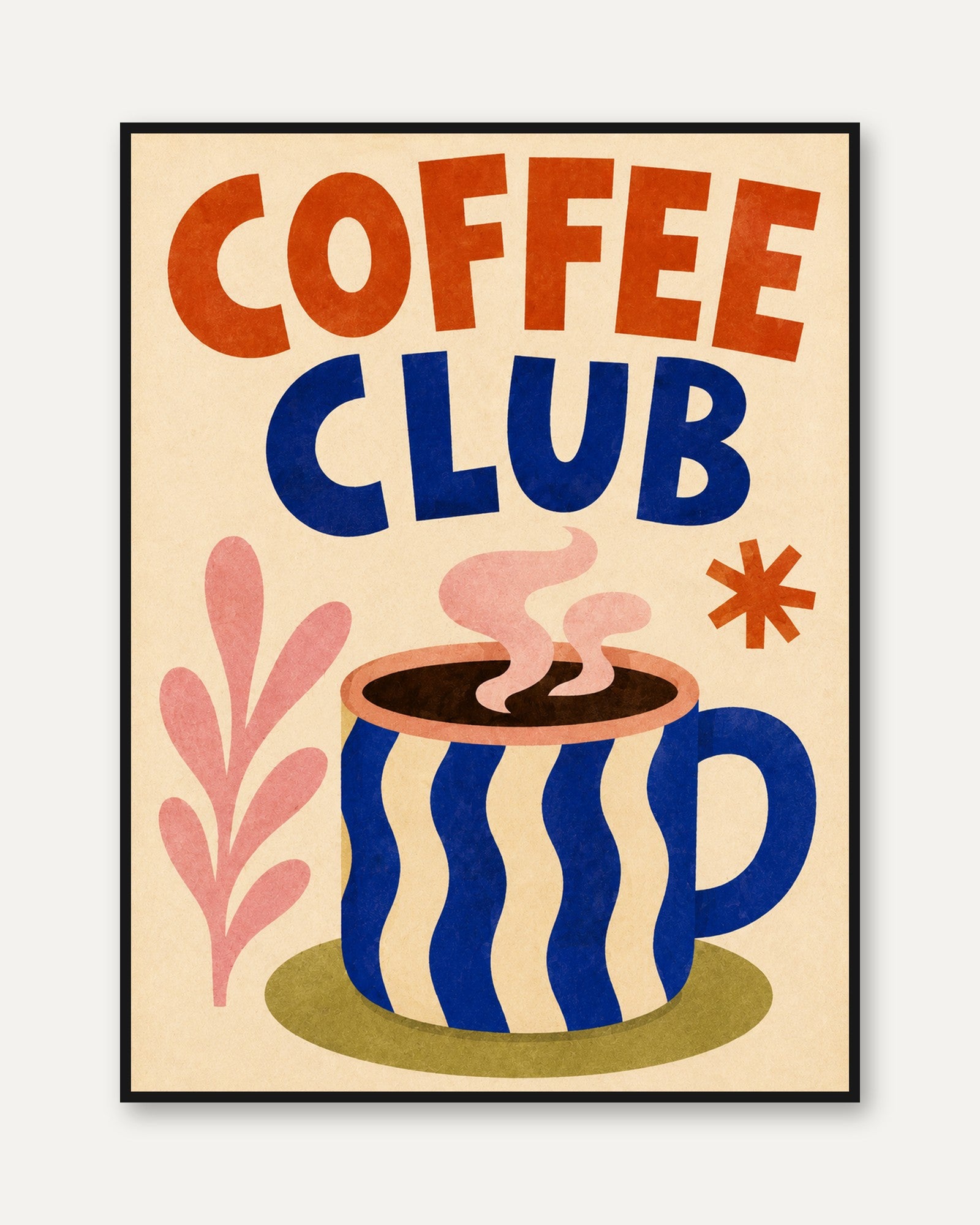 Coffee Bar Wall Art – Retro Kitchen Print - framed