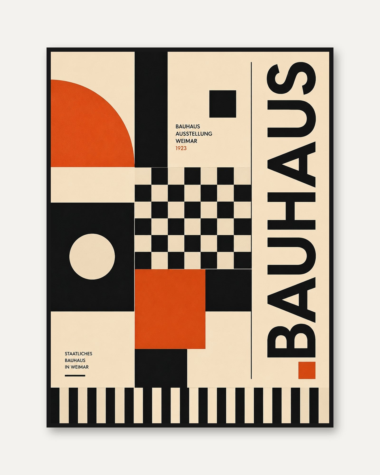 Bauhaus Wall Art Print: 1923 Geometric Design - framed