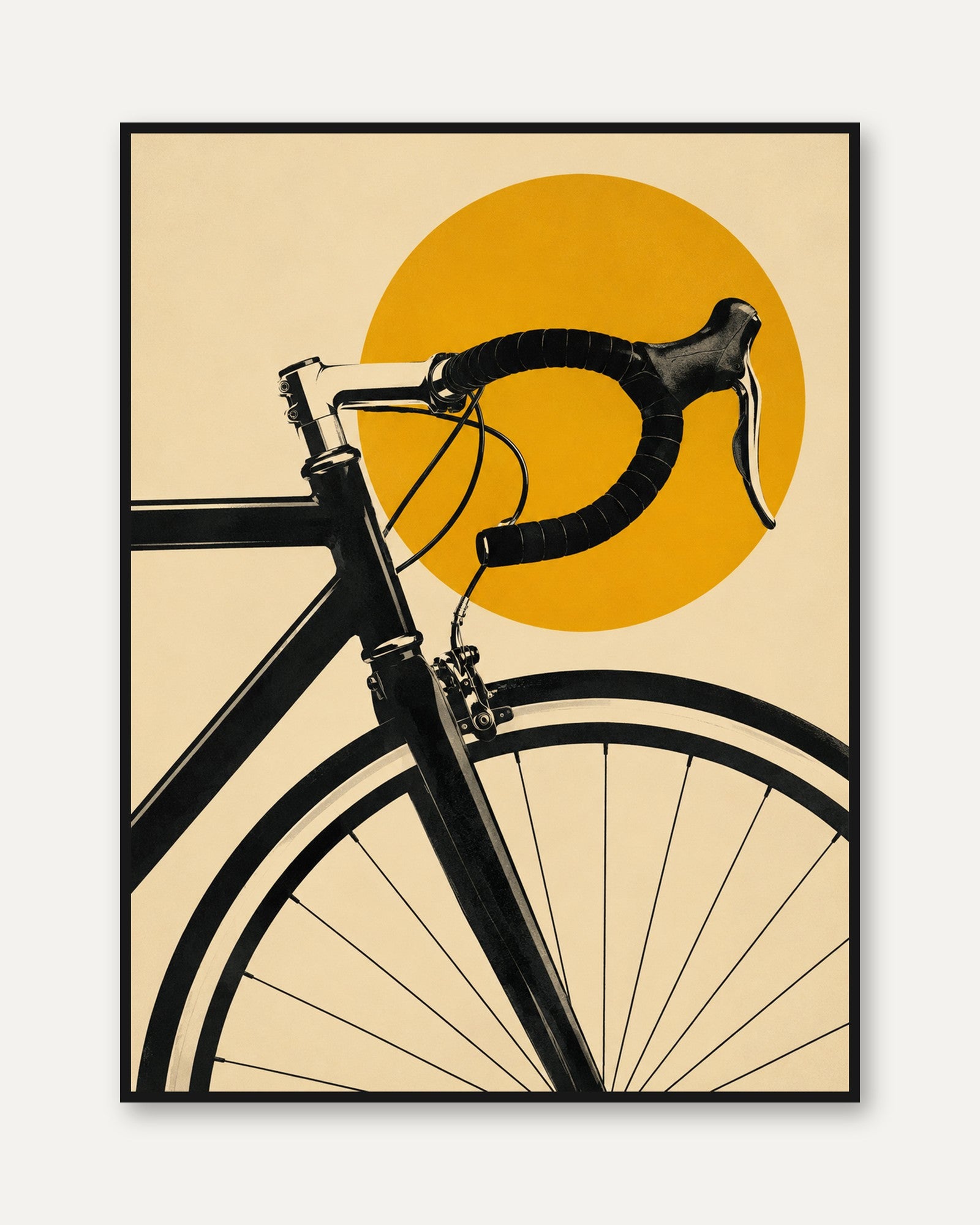 Cycling Wall Art – Vintage Bicycle Print - framed