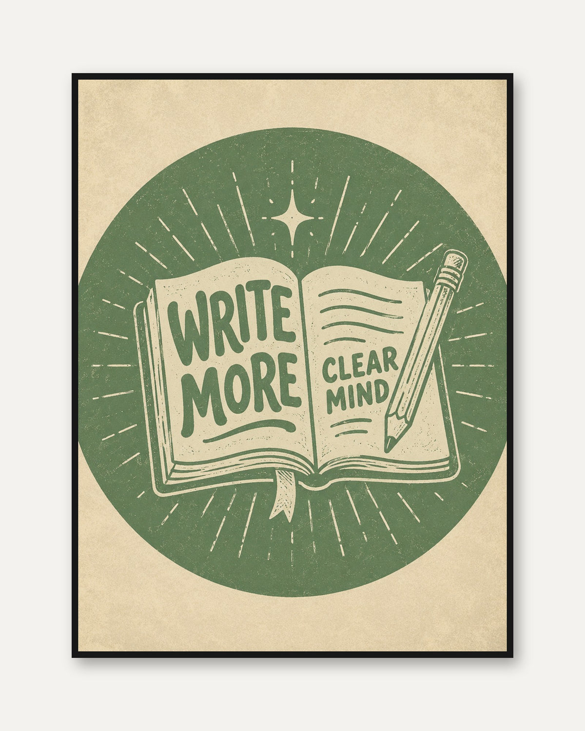 Write More Book Print - framed