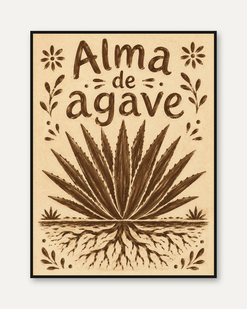 Alma de Agave Wall Art: Vintage Botanical Illustration Print - framed