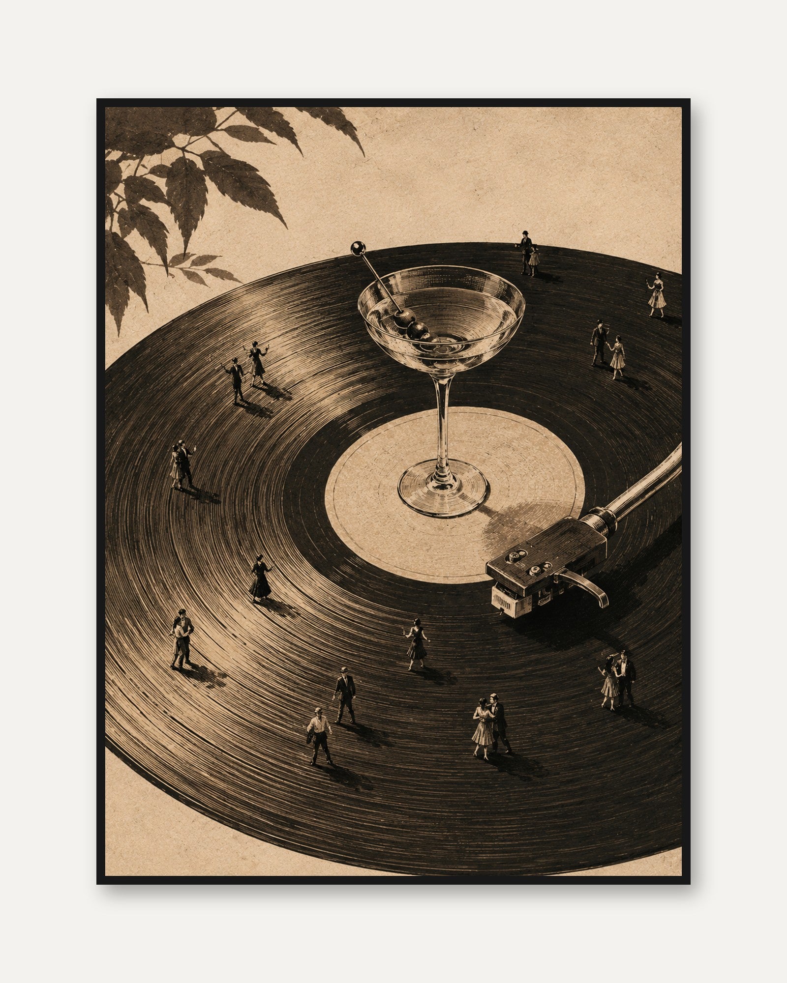 Vinyl Record Wall Art – Surreal Music Print - framed