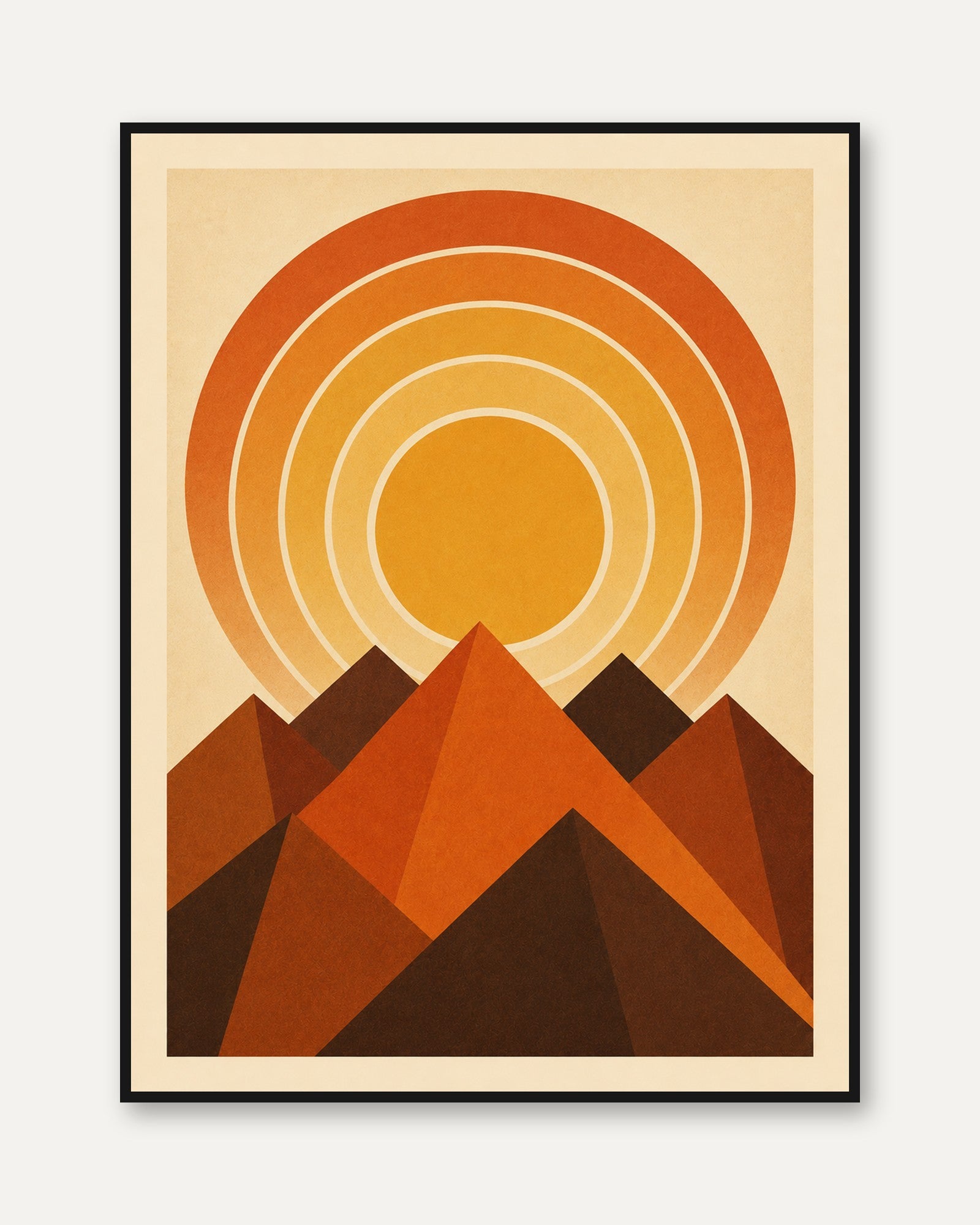 Retro Mountain Wall Art - framed