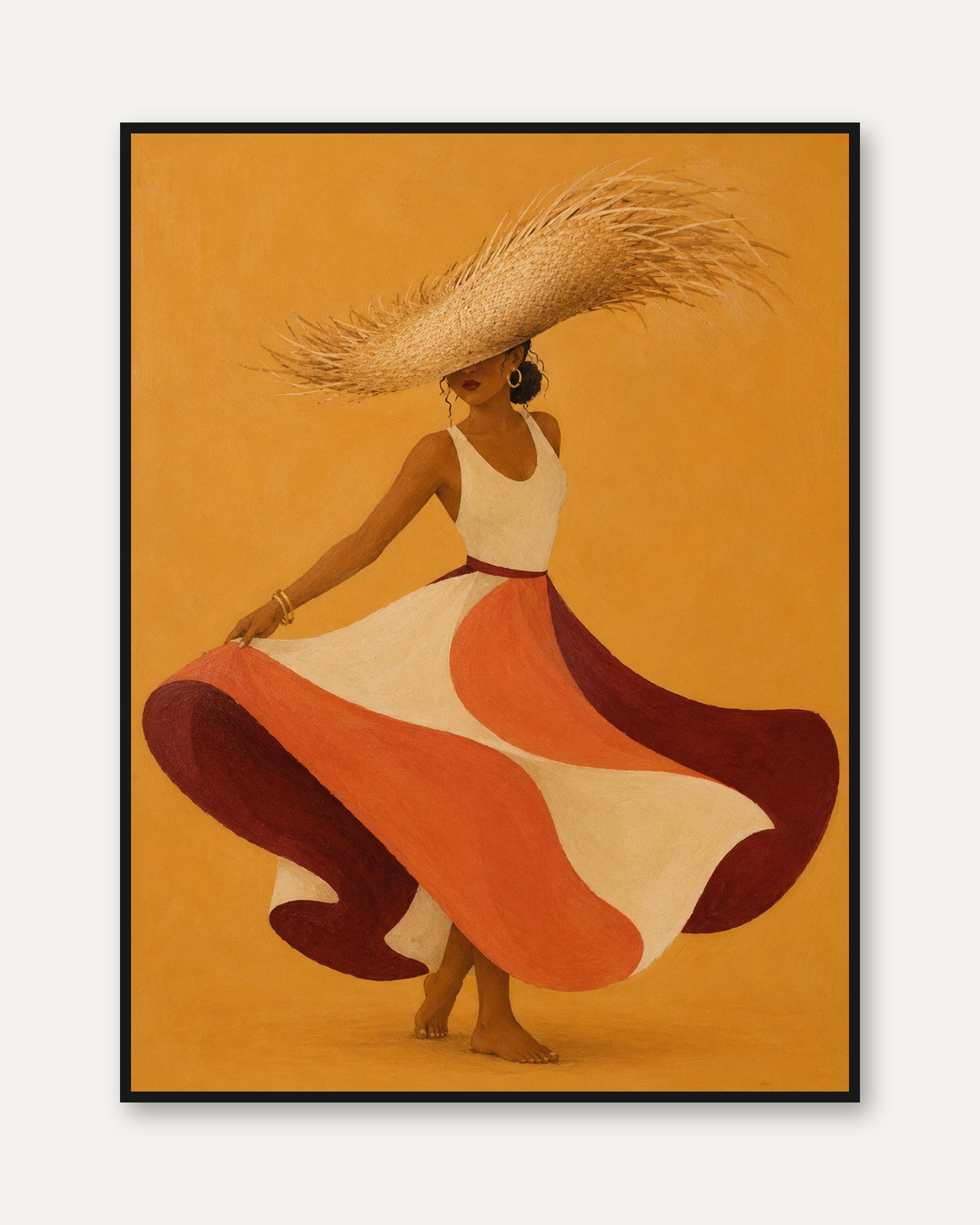 Retro Fashion Wall Art – Vintage Woman Print - framed