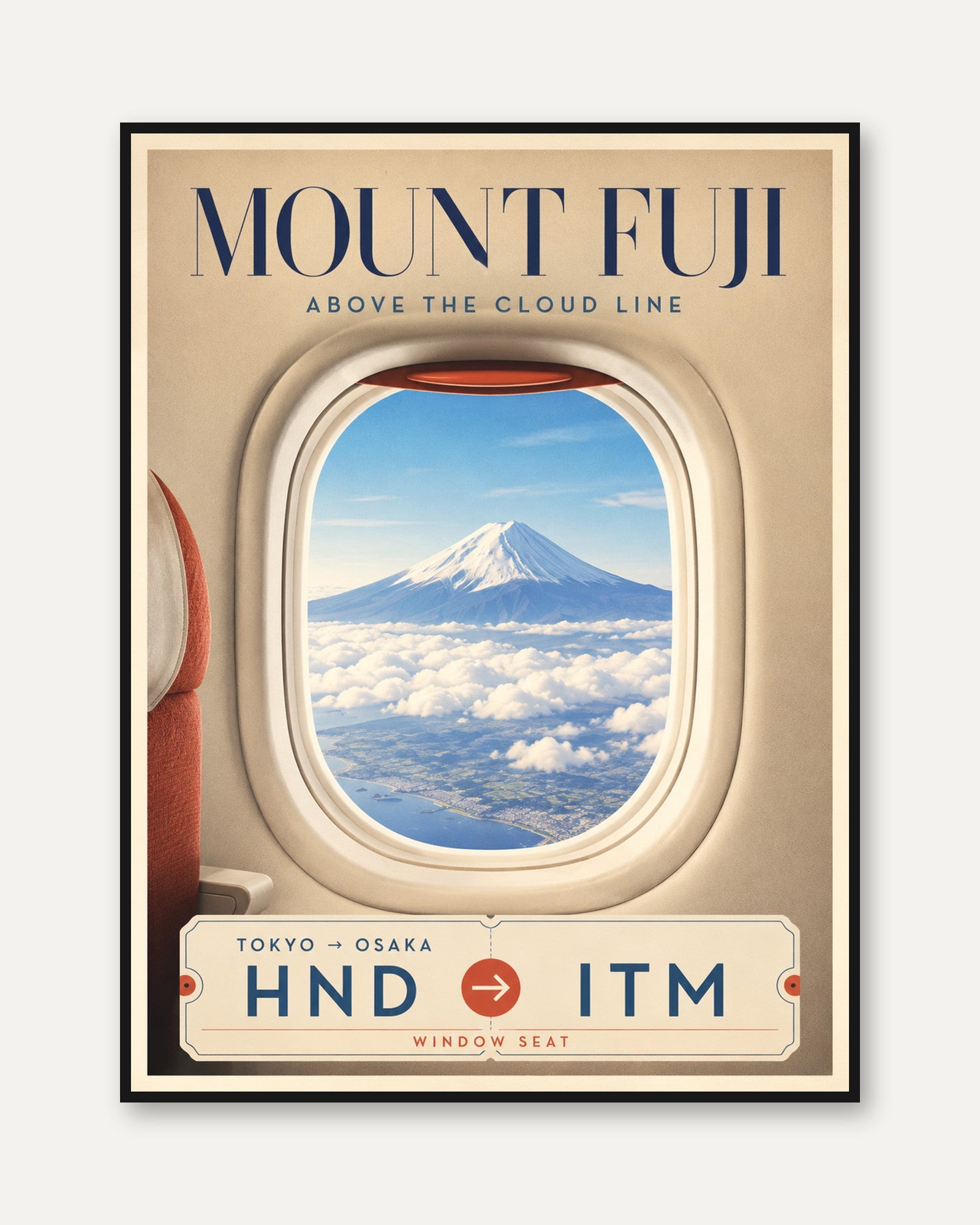 Mount Fuji Travel Poster – Japan Wall Art - framed