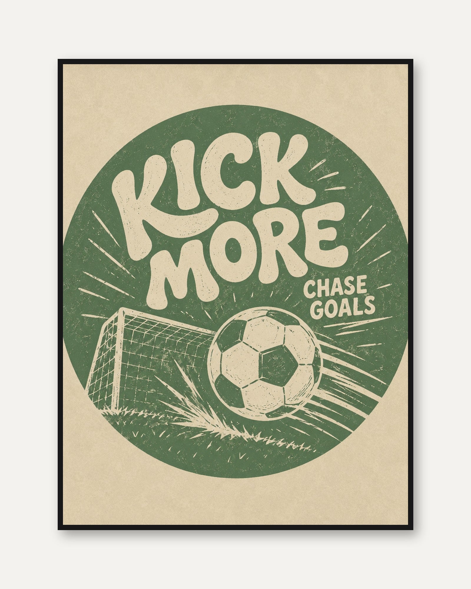 Soccer Wall Art: Vintage Sports Typography - framed
