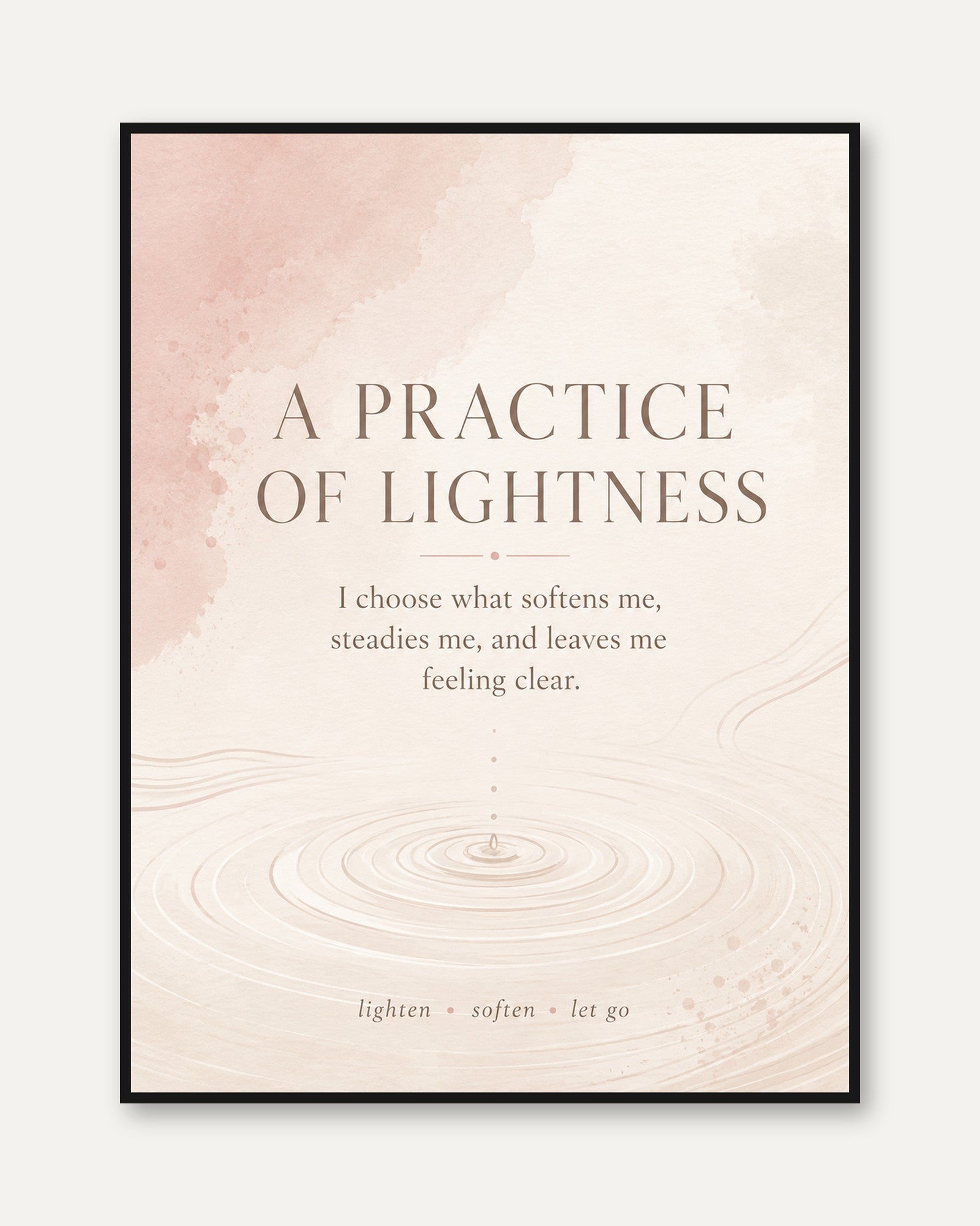 Mindfulness Wall Art – Meditation Print - framed