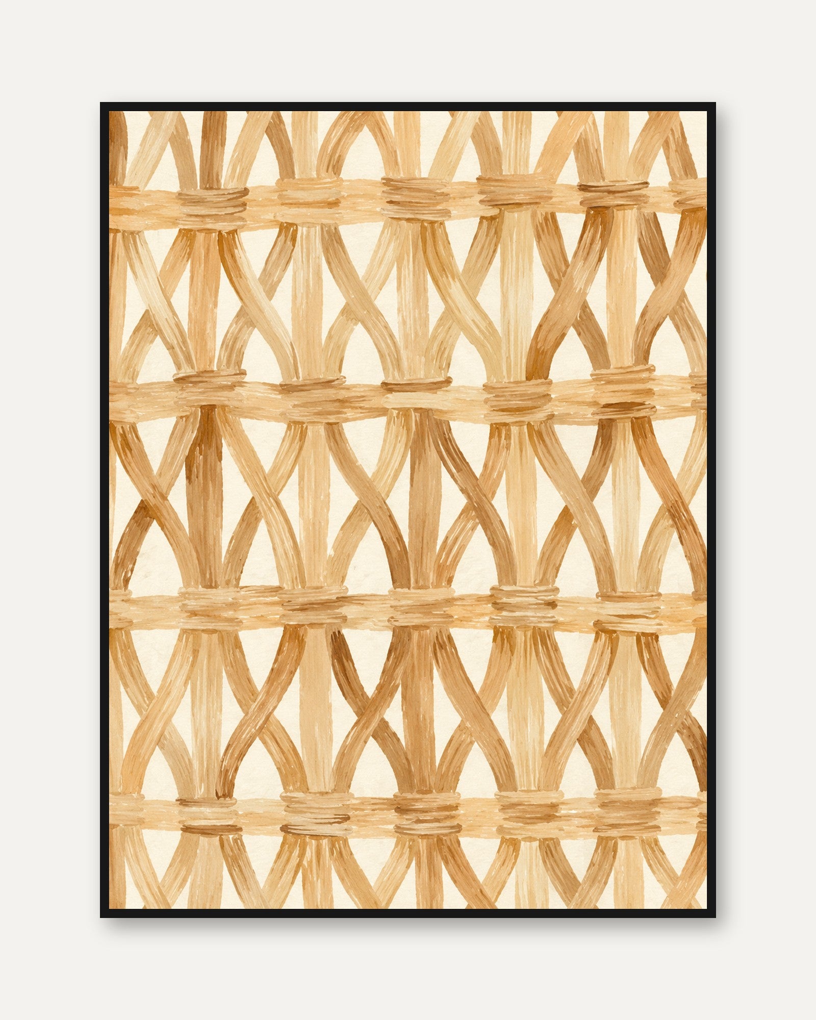 Rattan Woven Texture Print - framed
