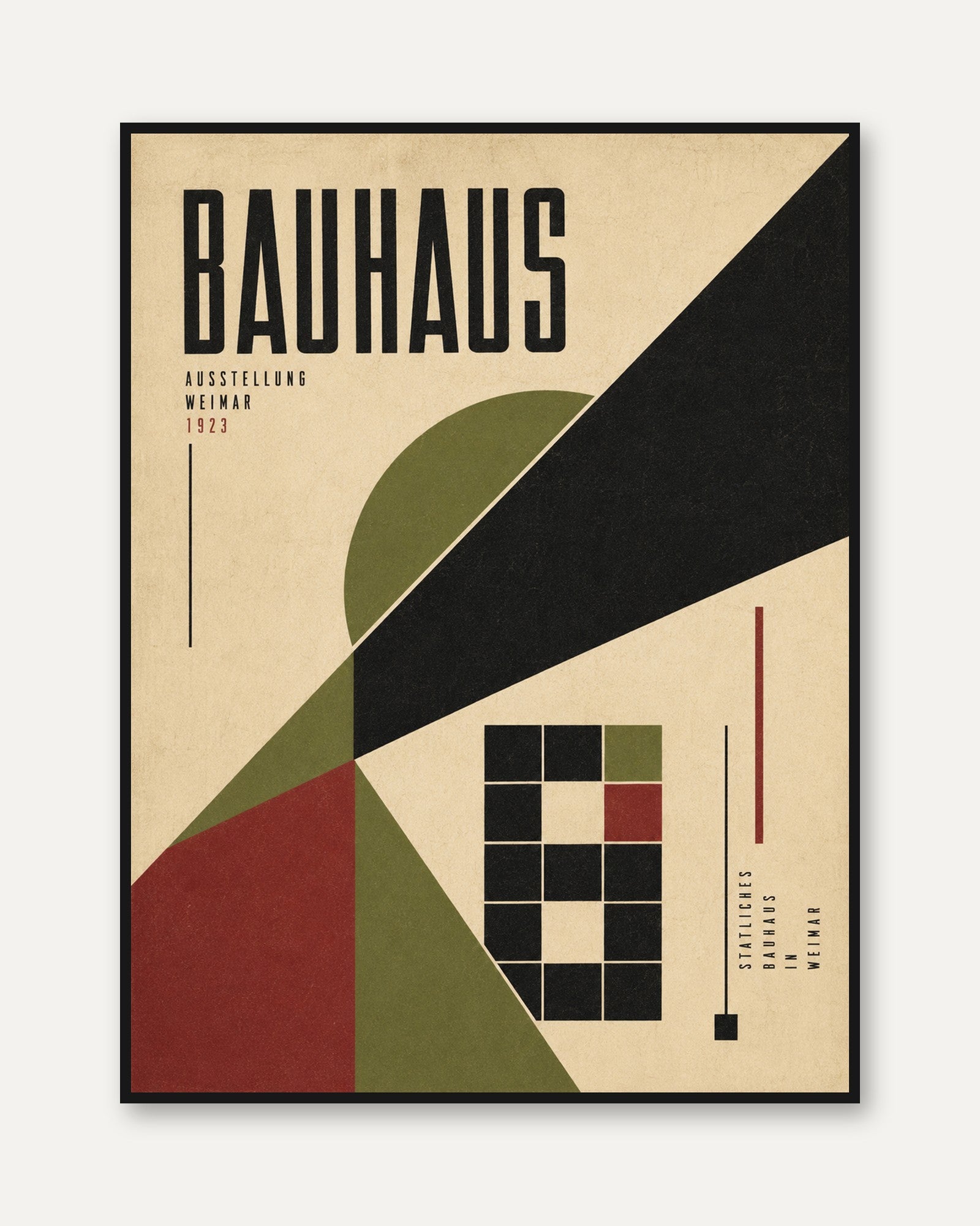 Bauhaus Exhibition Poster: Geometric Modernist Wall Art - framed