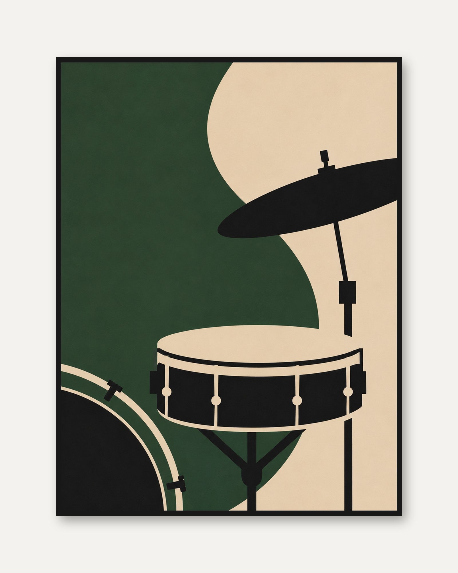 Drum Kit Wall Art – Music Room Decor - framed