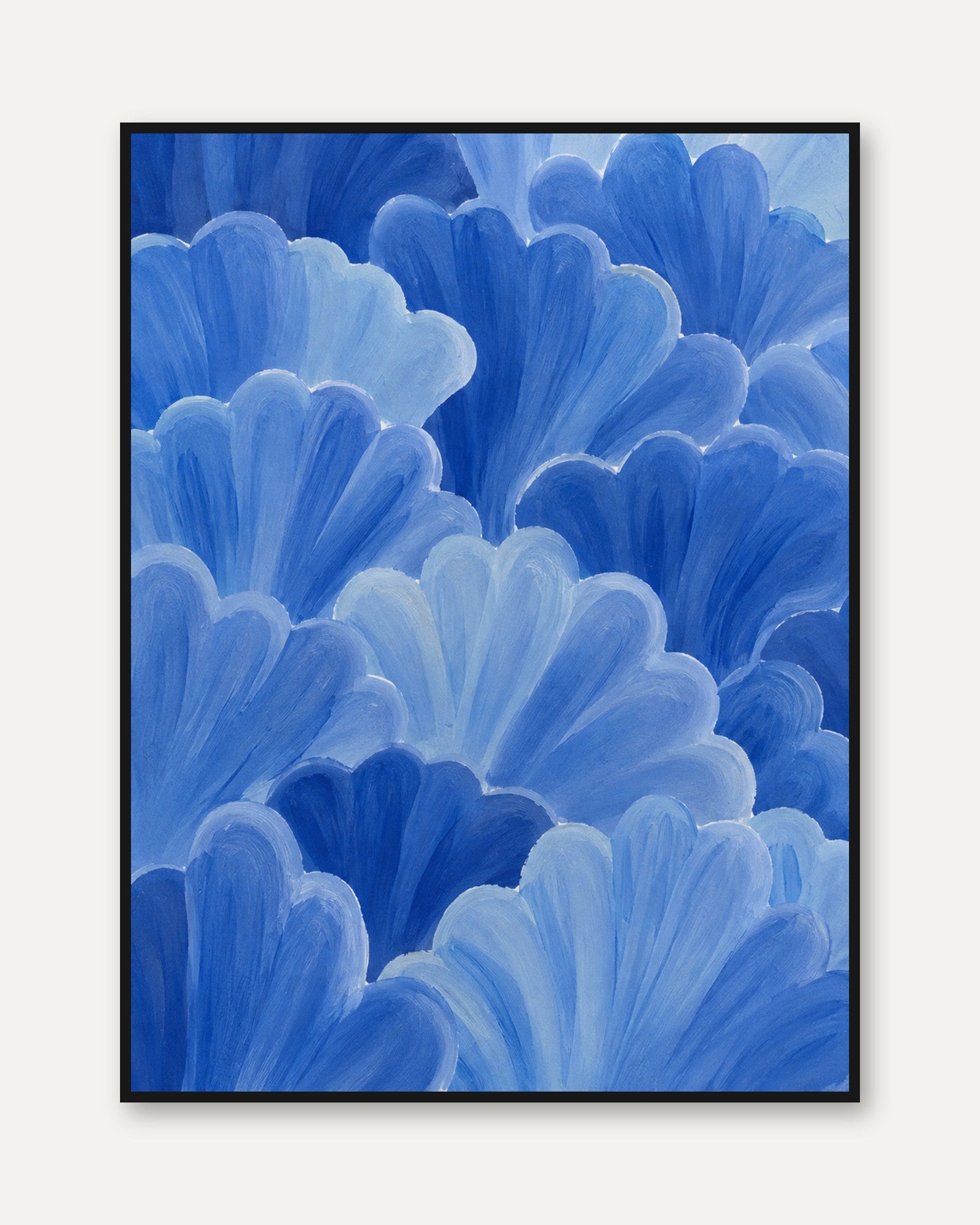 Blue Cloud Wall Art – Abstract Sky Print - framed