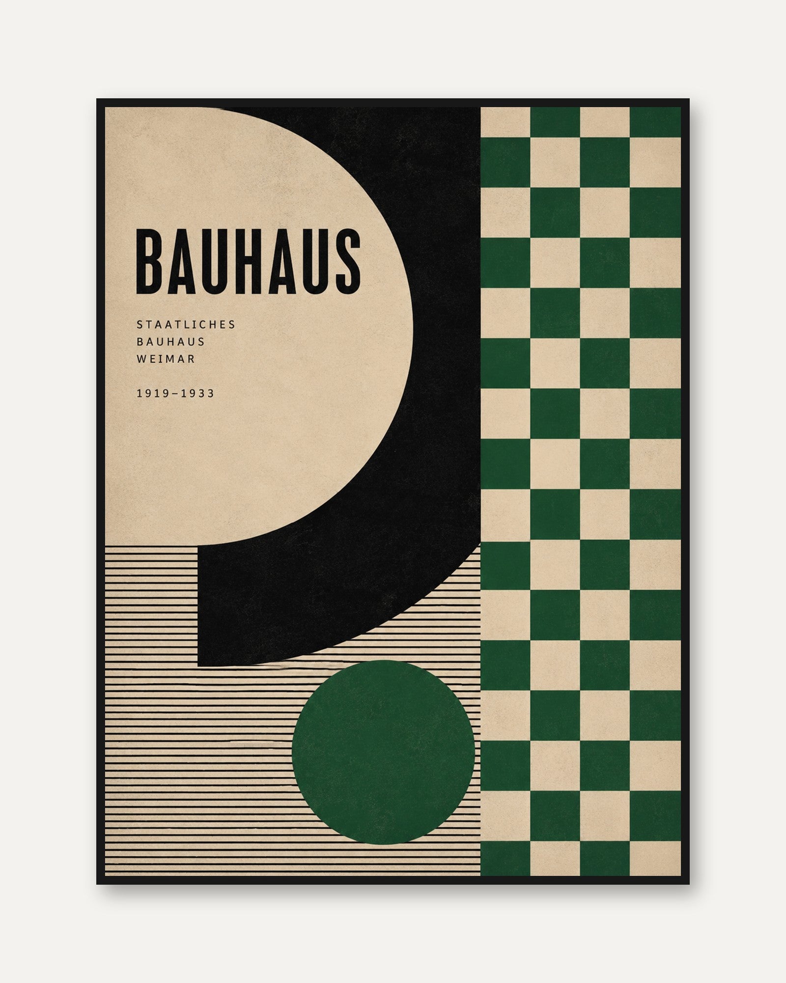 Mid-Century Modern Wall Art: Bauhaus Geometric Shapes - framed