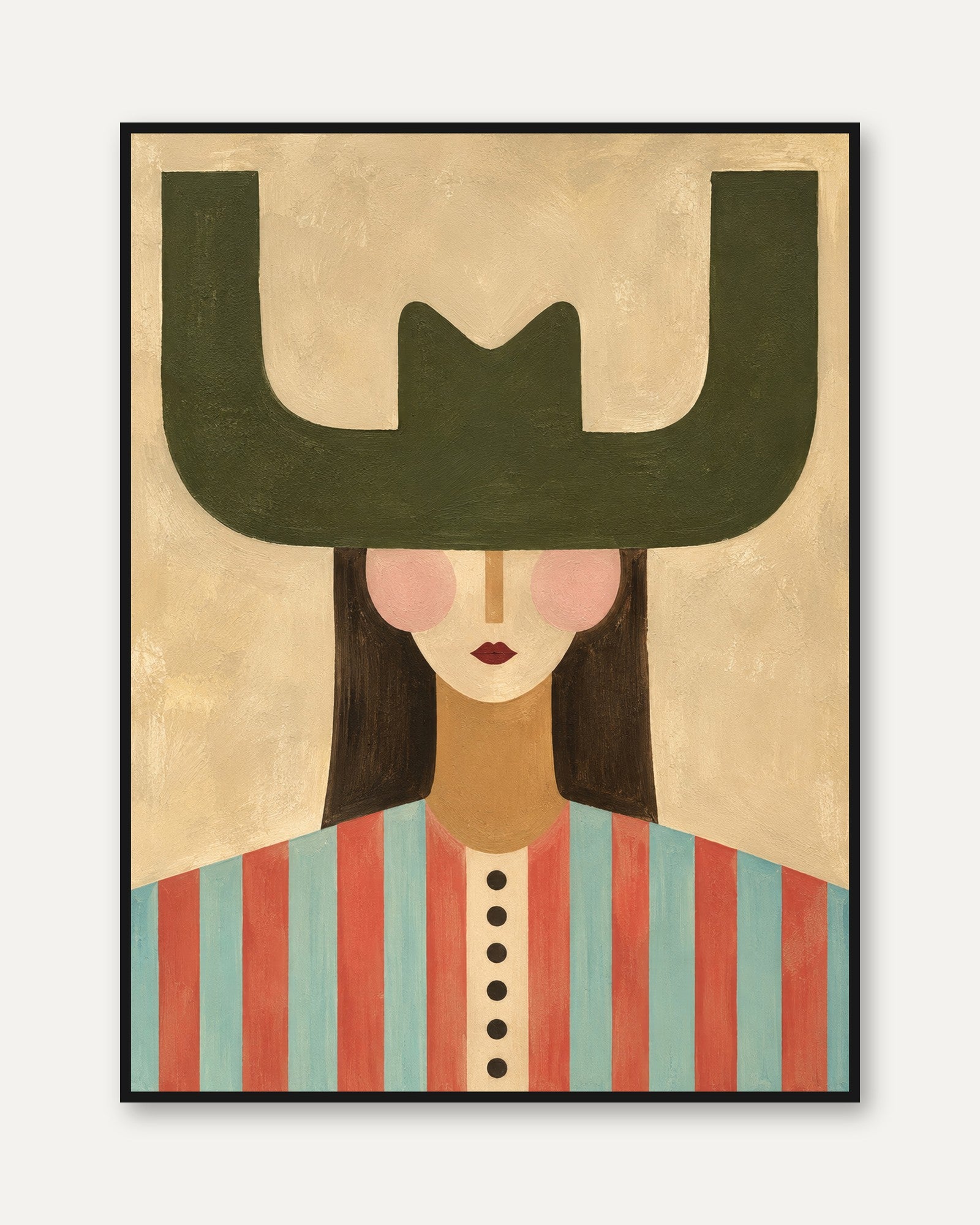 Mid Century Modern Portrait Print - framed