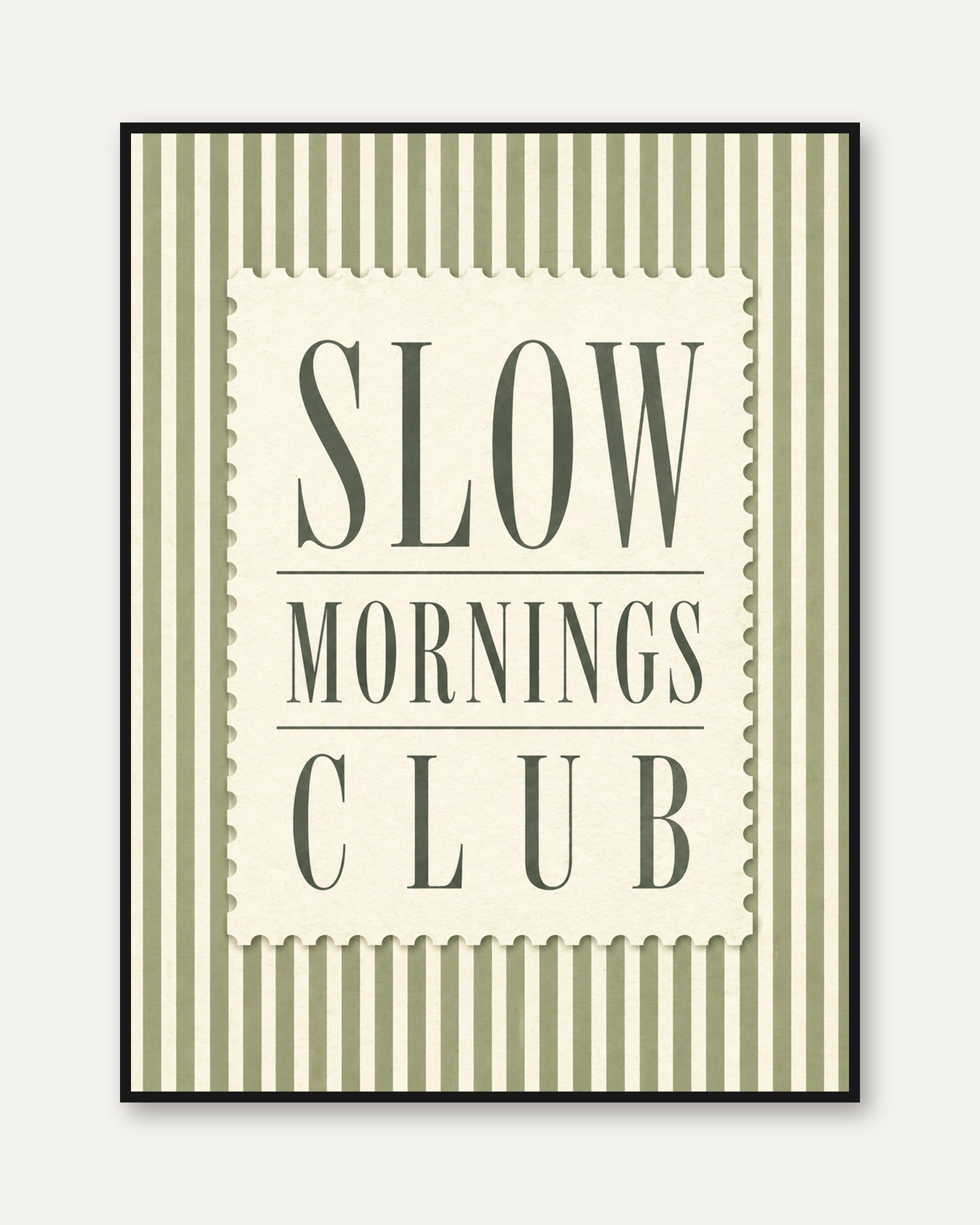 Slow Mornings Wall Art – Vintage Typography Print - framed