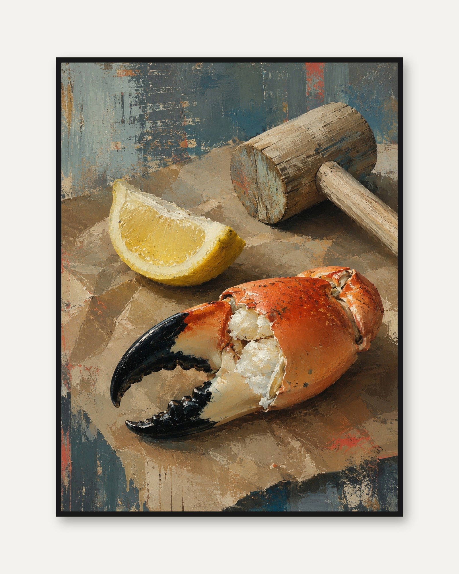 Seafood Wall Art – Crab Claw Print - framed