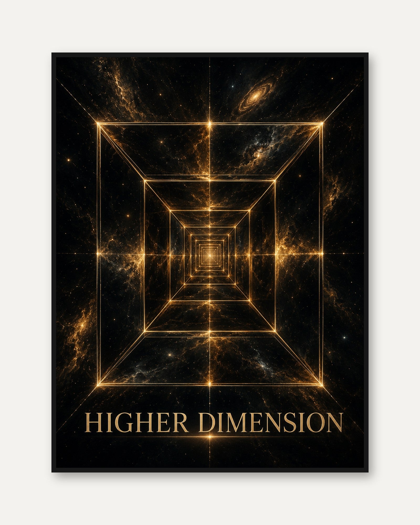 Geometric Space Art – Cosmic Tunnel Print - framed