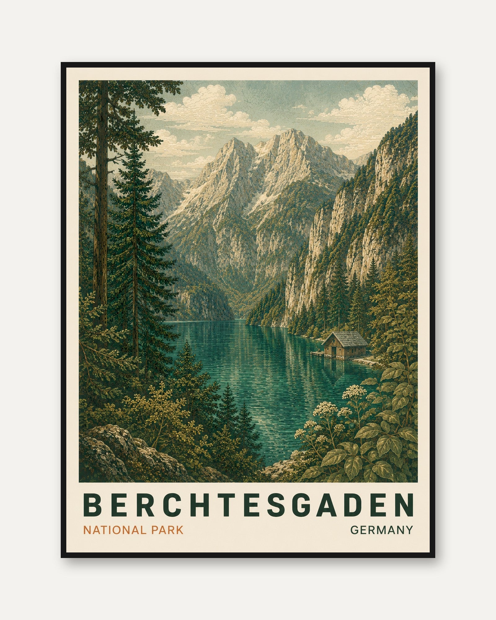 Vintage Travel Poster – Berchtesgaden Germany - framed
